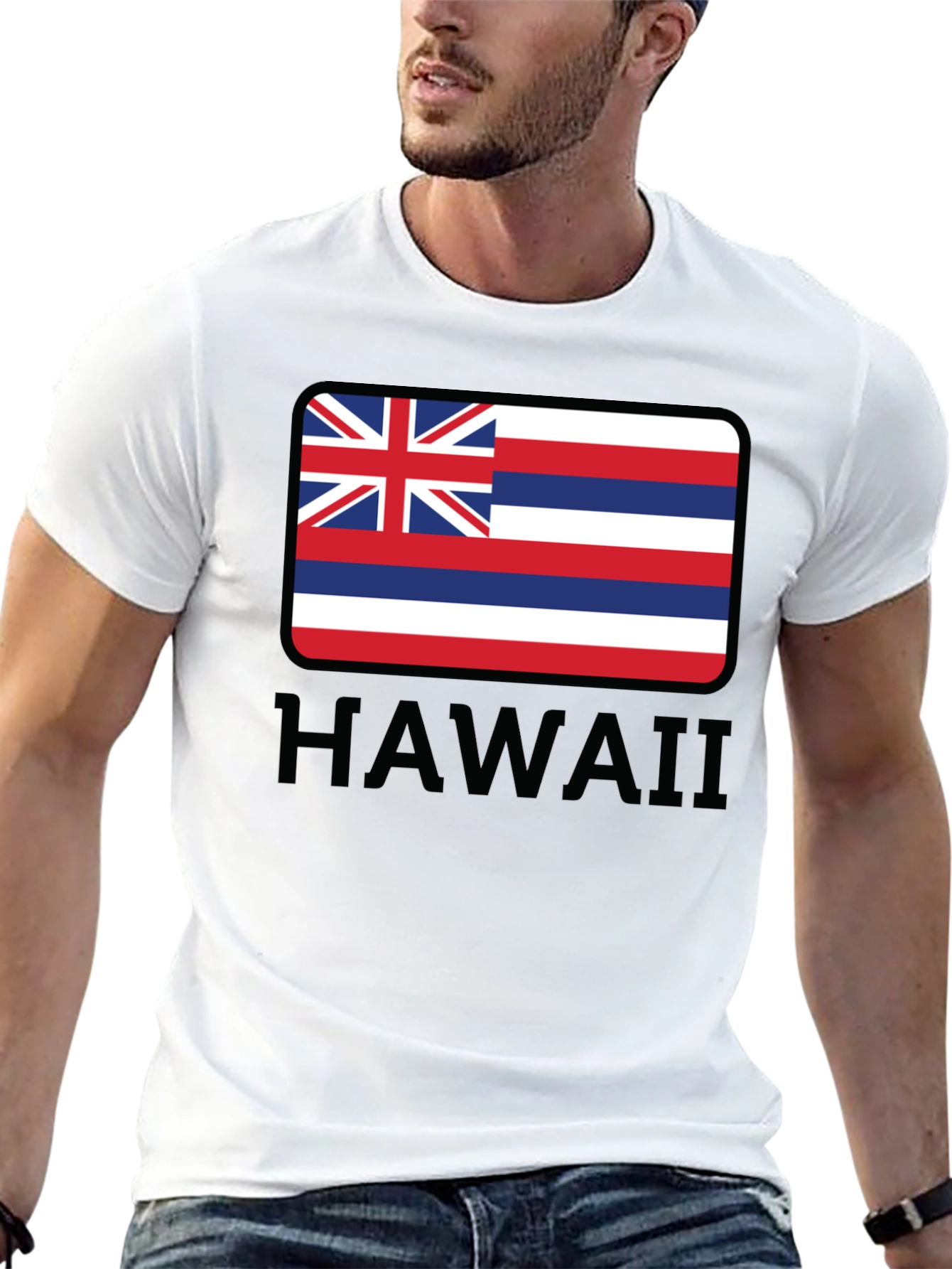 Hawaii Flag Graphic Black T-Shirt