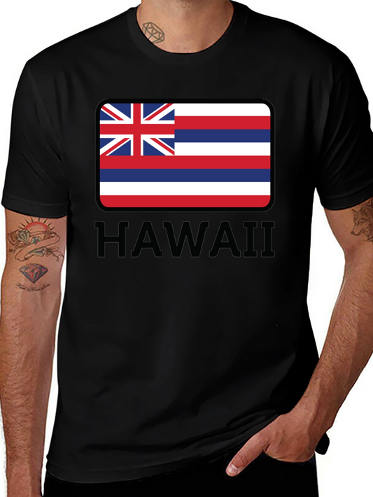 Hawaii Flag Graphic Black T-Shirt