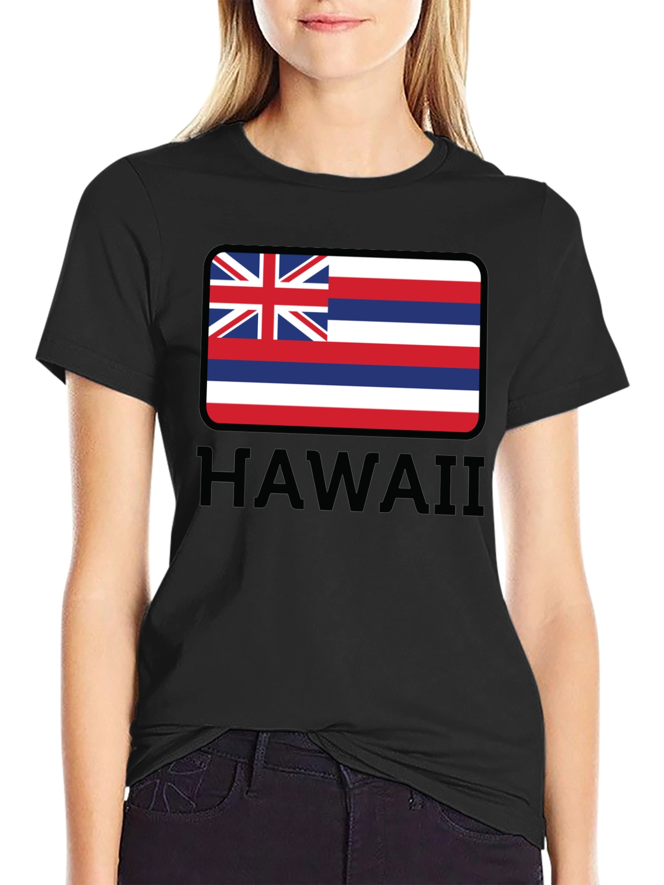 Hawaii Flag Graphic Black T-Shirt