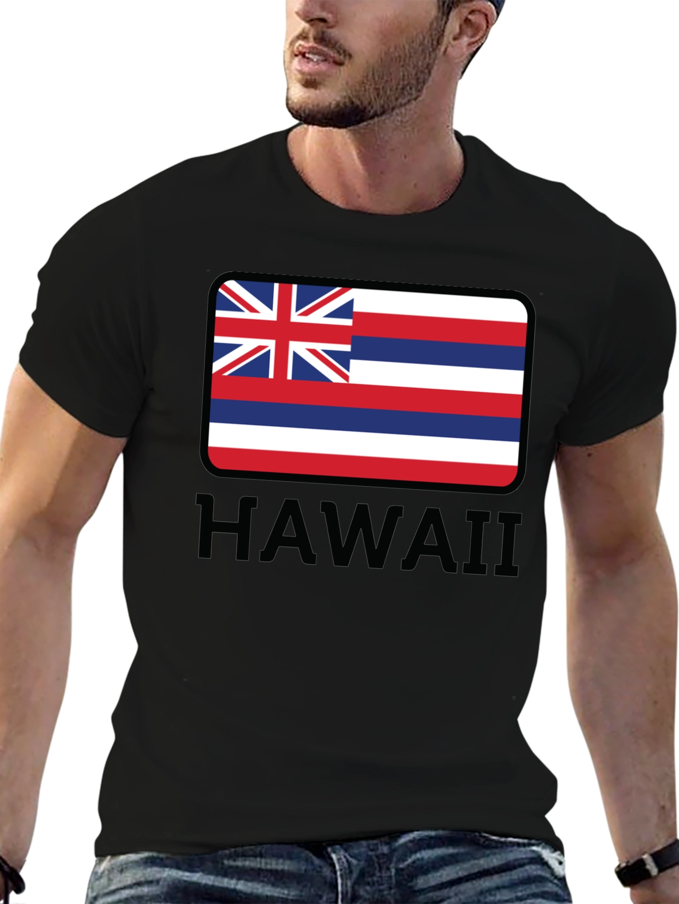 Hawaii Flag Graphic Black T-Shirt