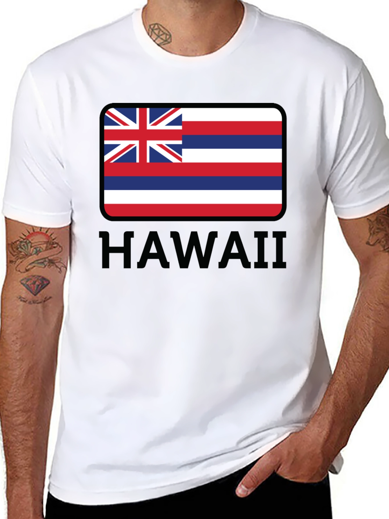 Hawaii Flag Graphic Black T-Shirt