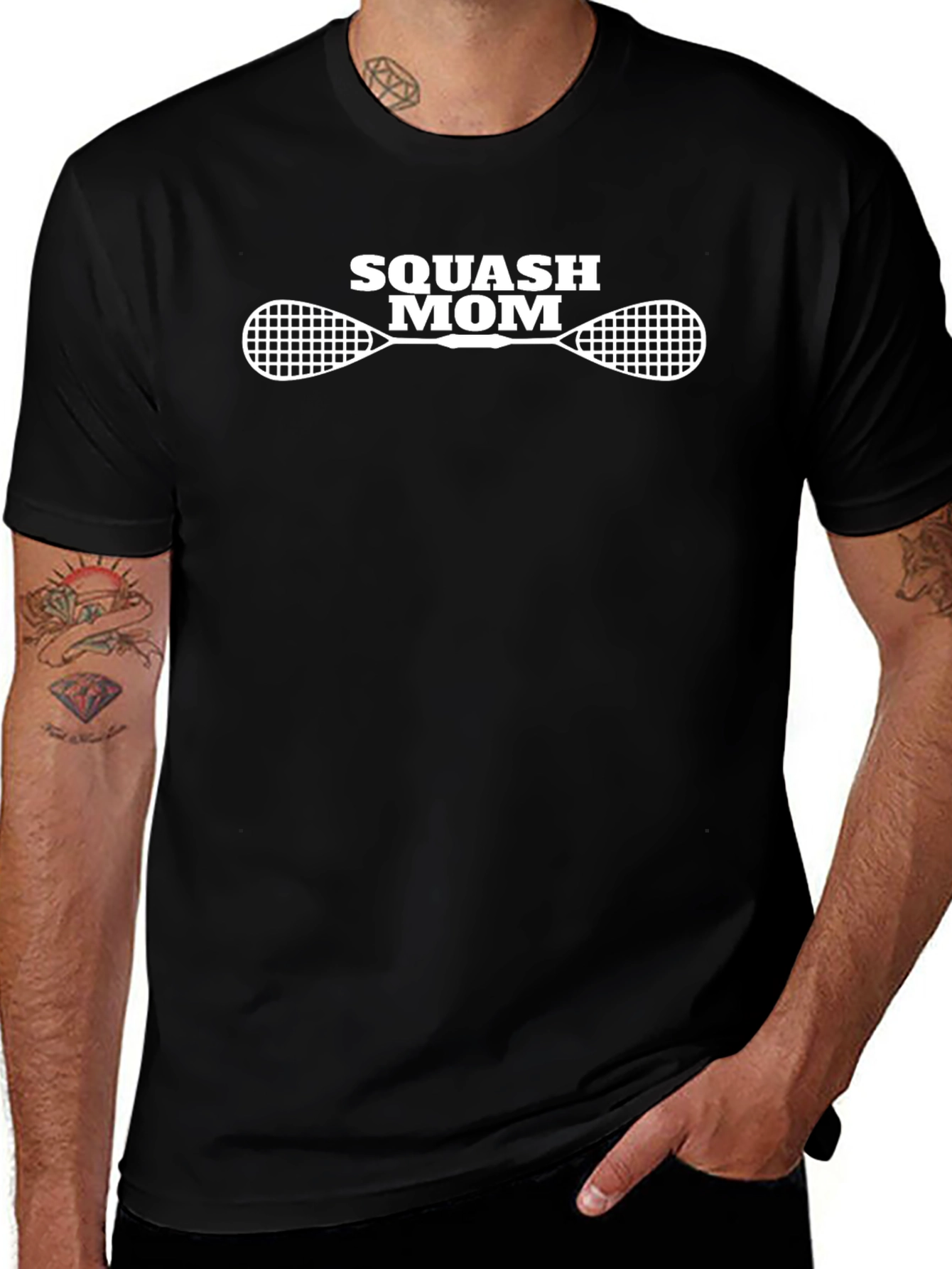 Squash Mom Graphic T-Shirt - Black