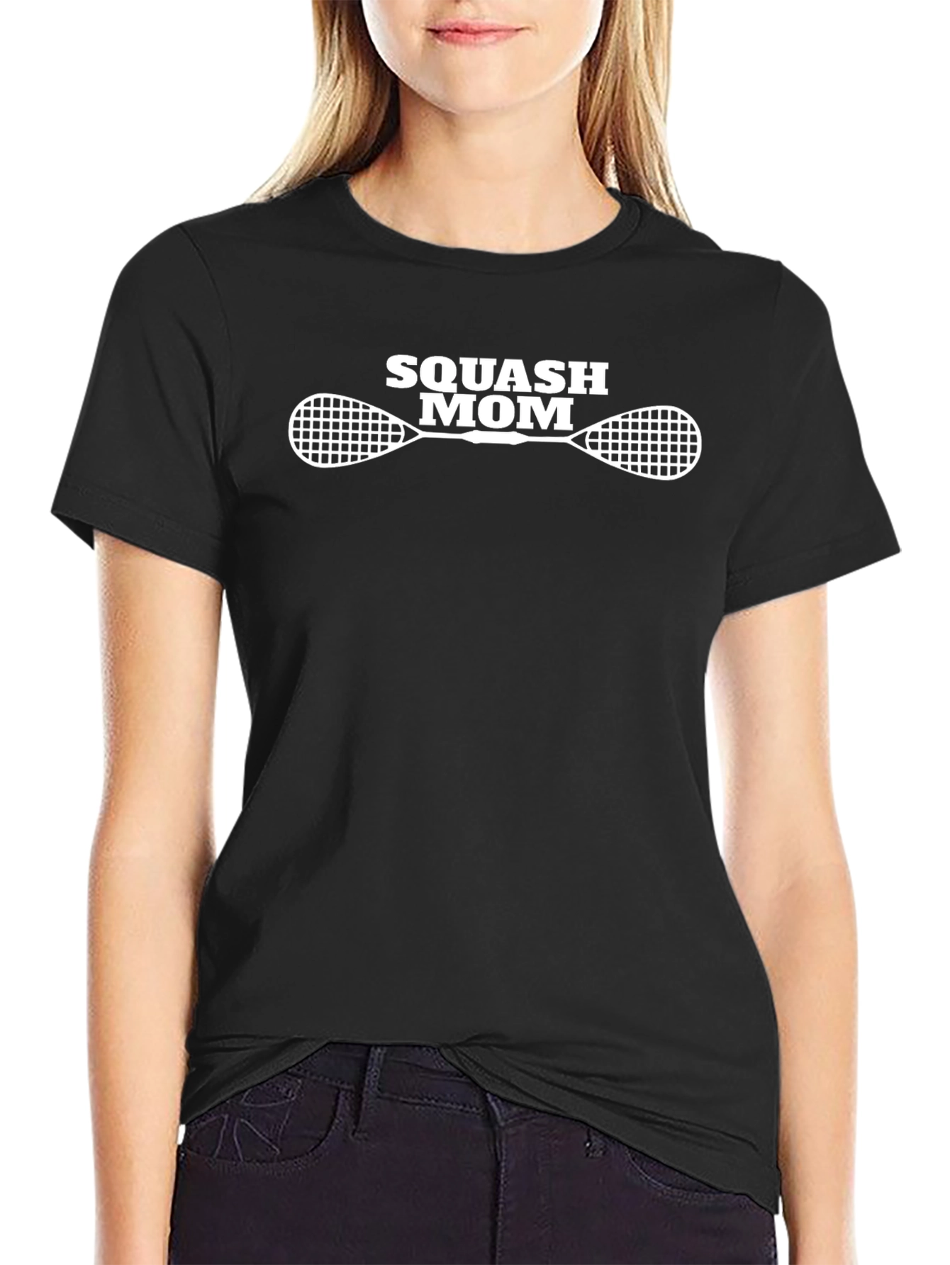 Squash Mom Graphic T-Shirt - Black