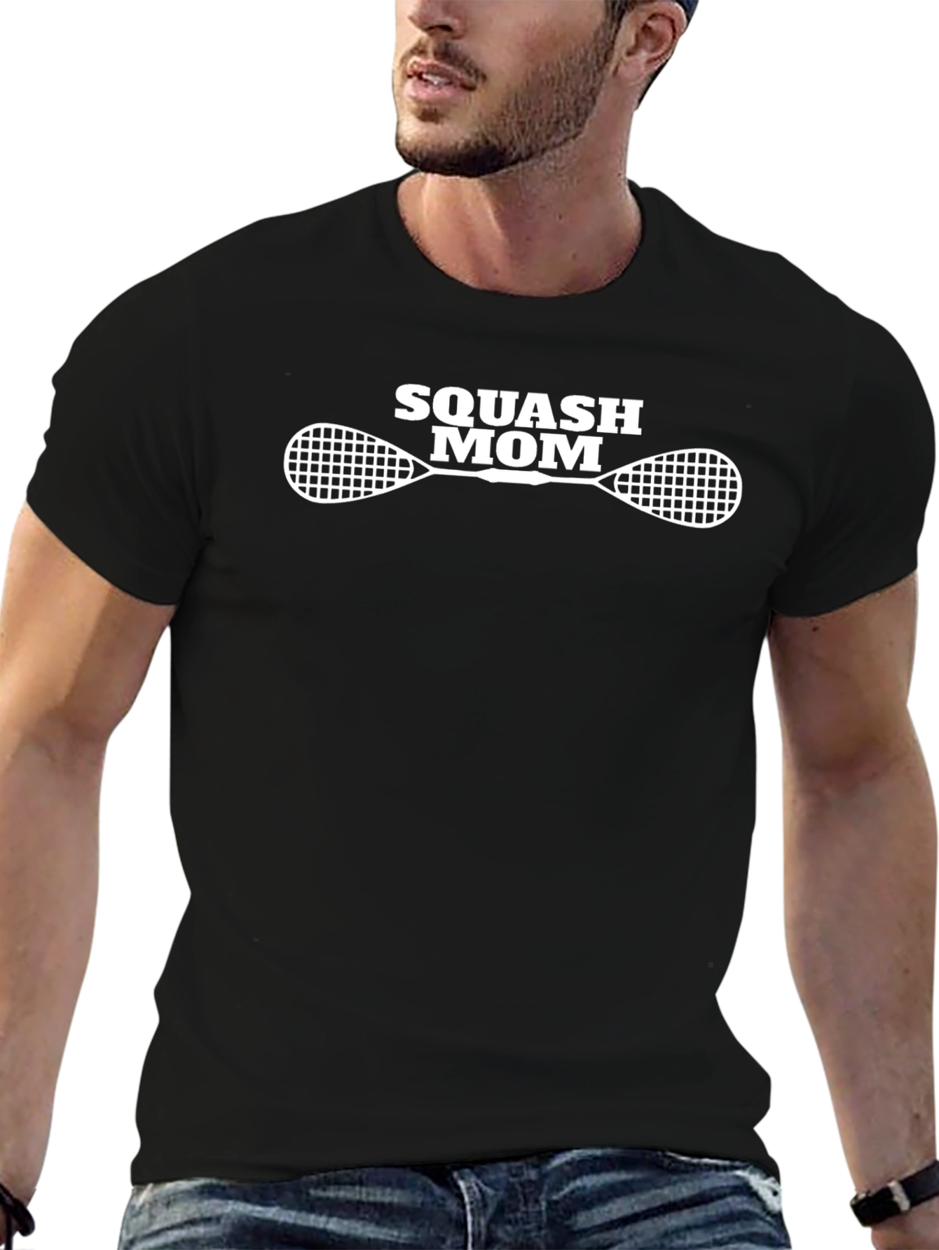 Squash Mom Graphic T-Shirt - Black