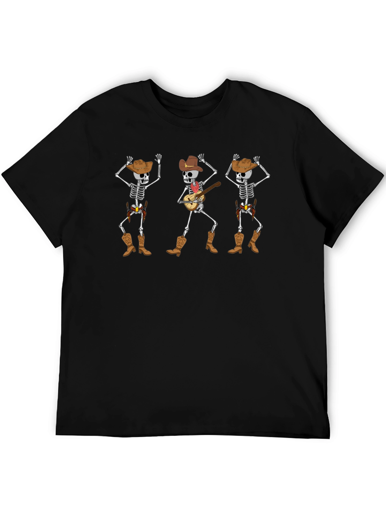 Dancing Cowboy Skeleton T-Shirt - Black