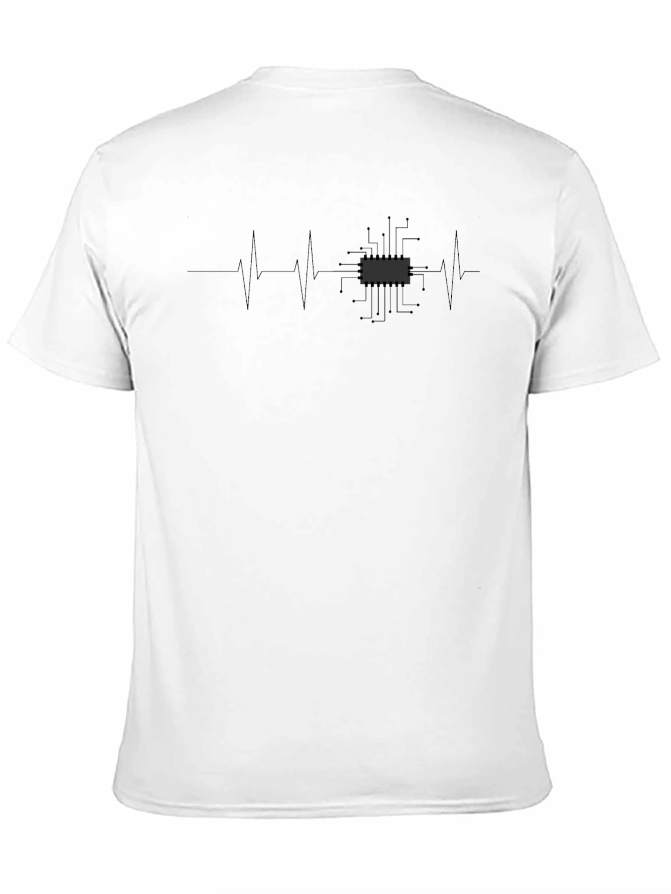 Circuit Board Heartbeat Graphic Tee - Black