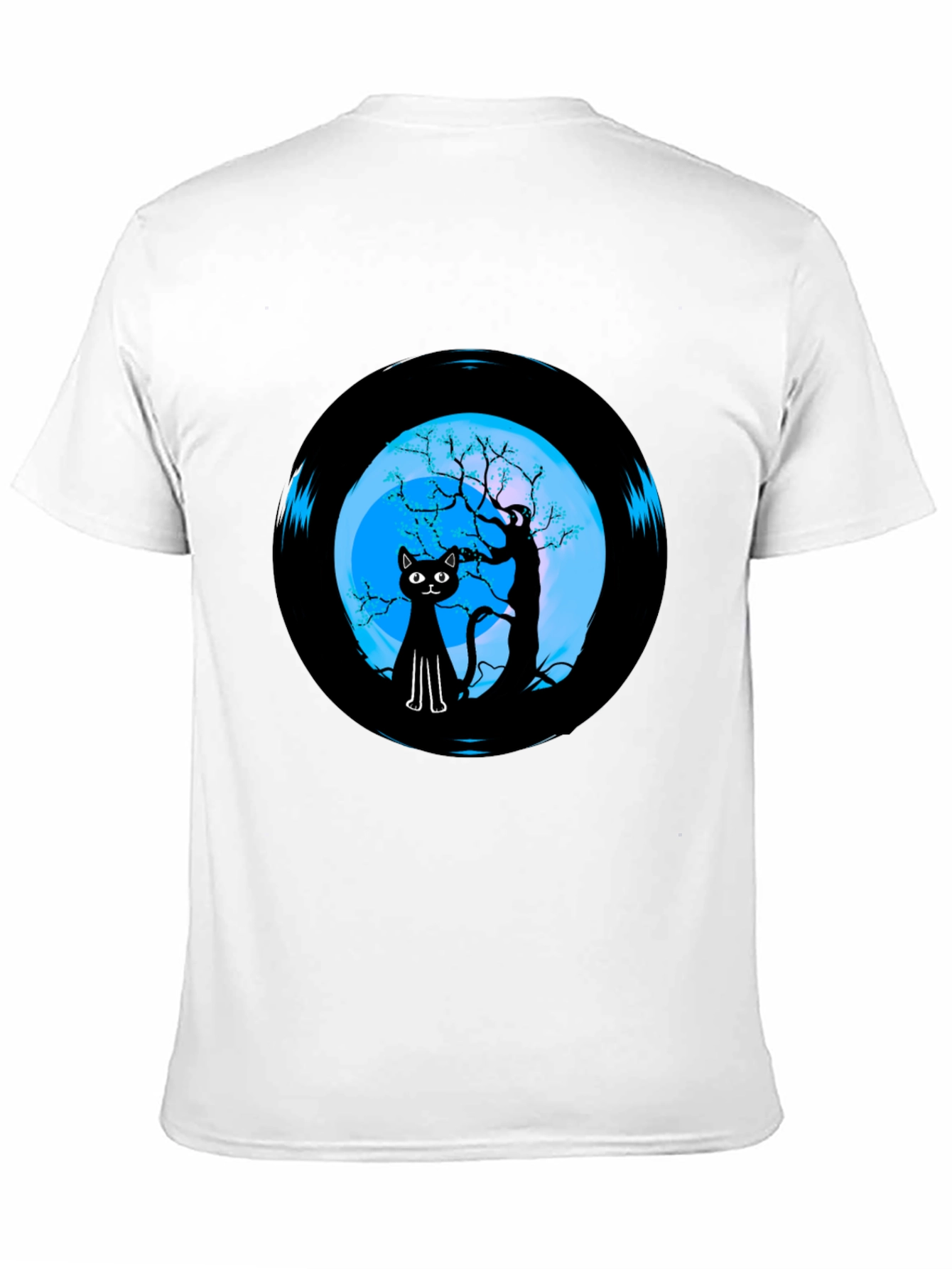 Black Cat Moon Vinyl Graphic Tee