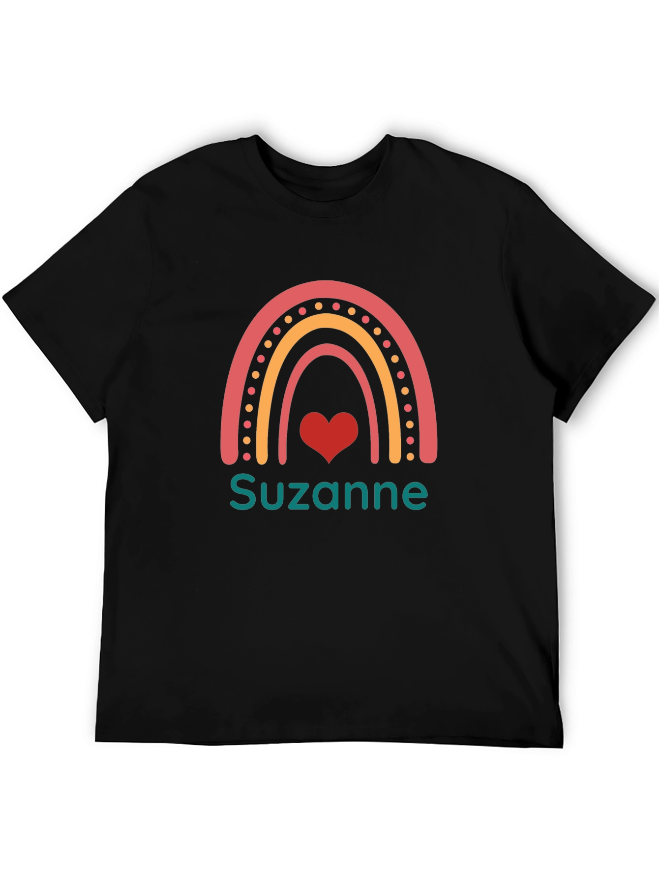 Personalized Name Rainbow Heart T-Shirt