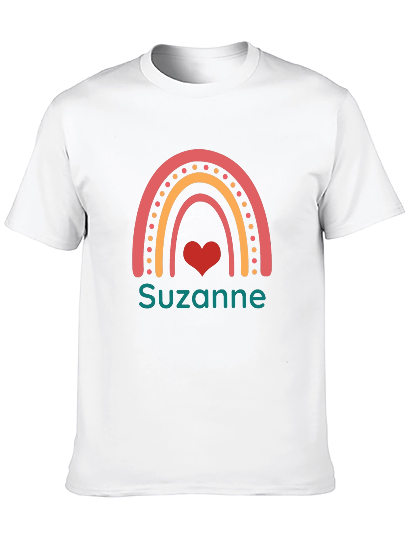 Personalized Name Rainbow Heart T-Shirt