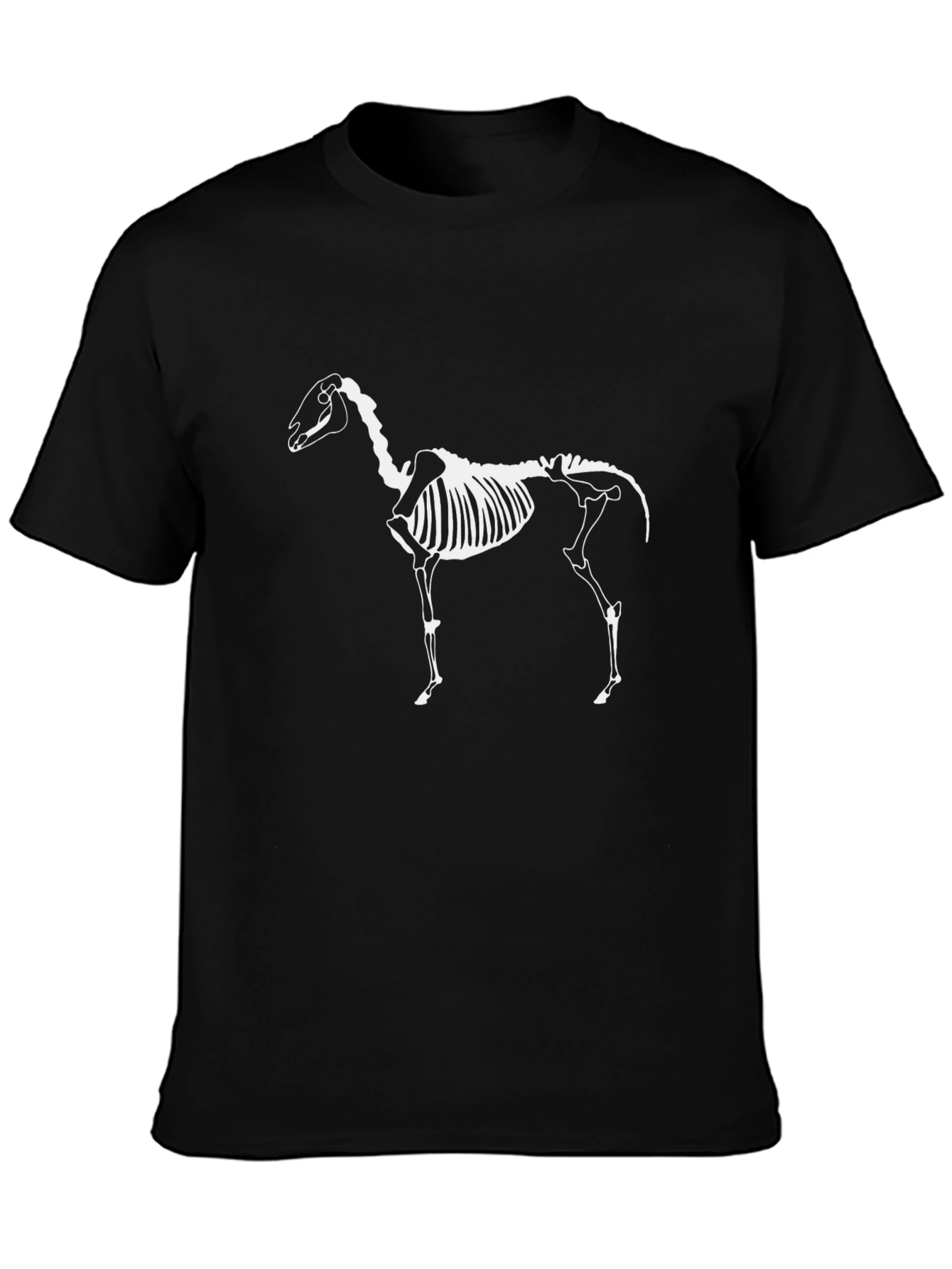 Horse Skeleton Graphic Tee - Black