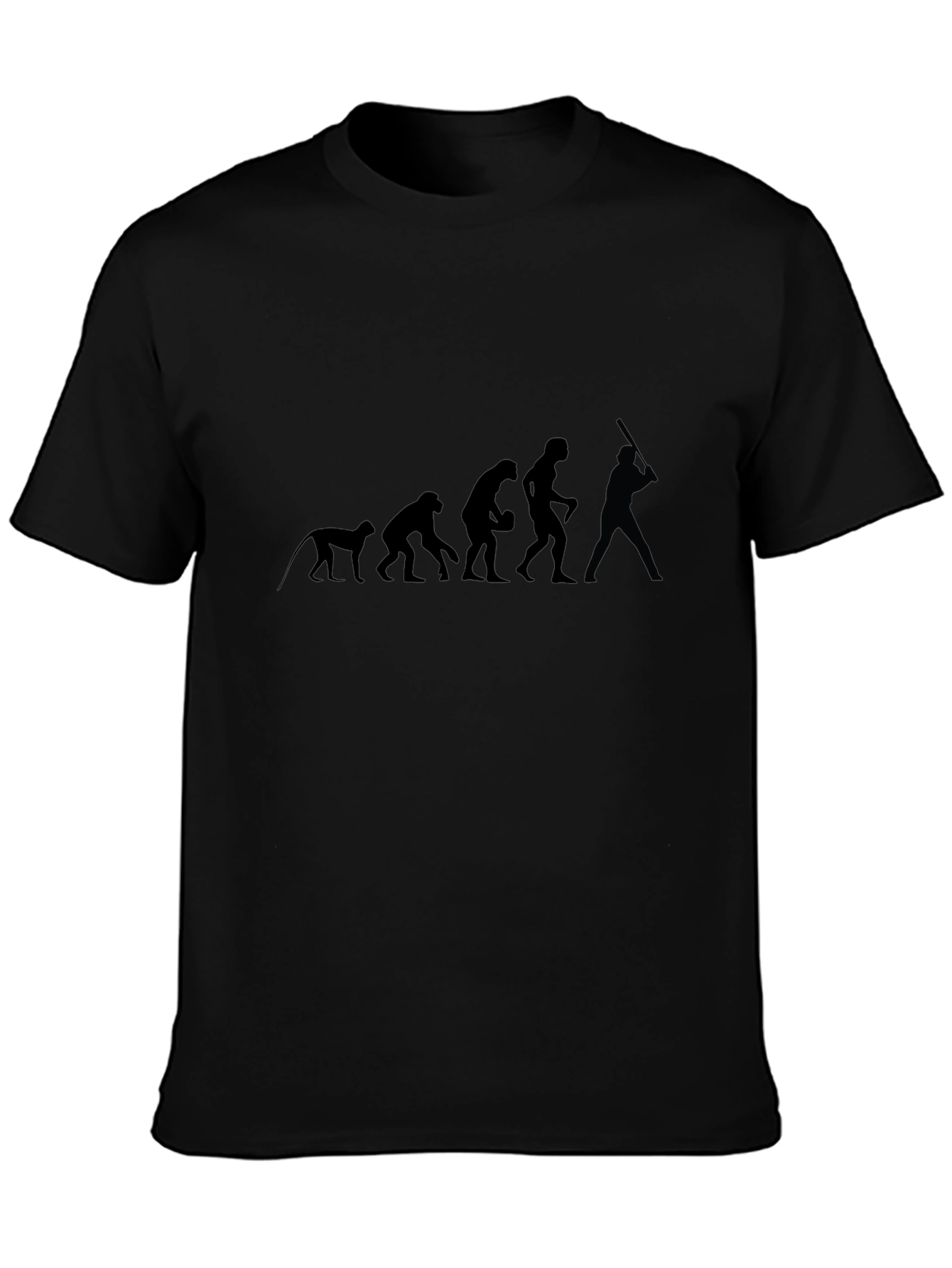 Evolution of Baseball Black Graphic Tee