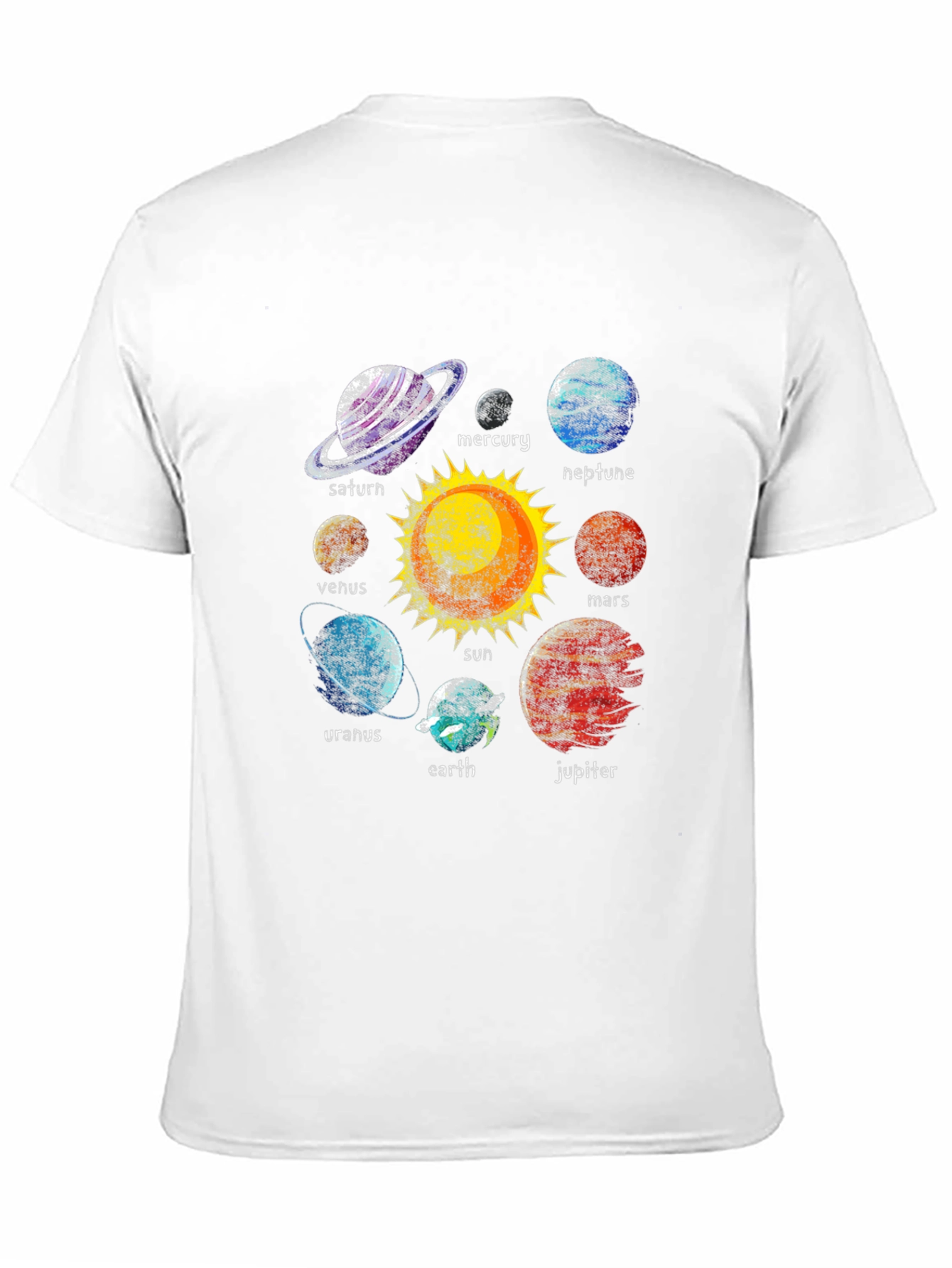Planets Solar System Graphic Black T-Shirt