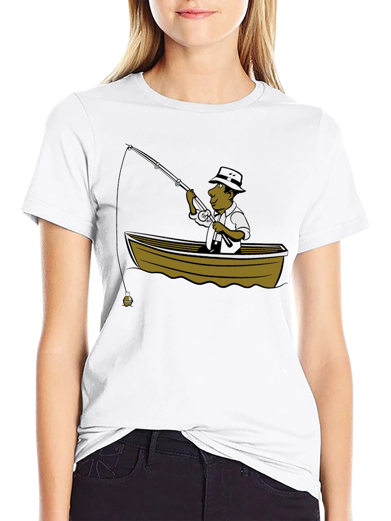 Fishing Cartoon Graphic T-Shirt