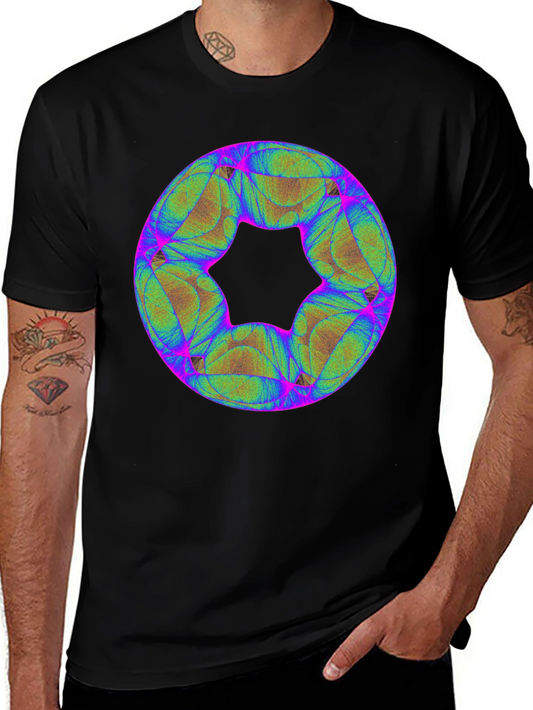 Abstract Geometric Graphic Black T-Shirt