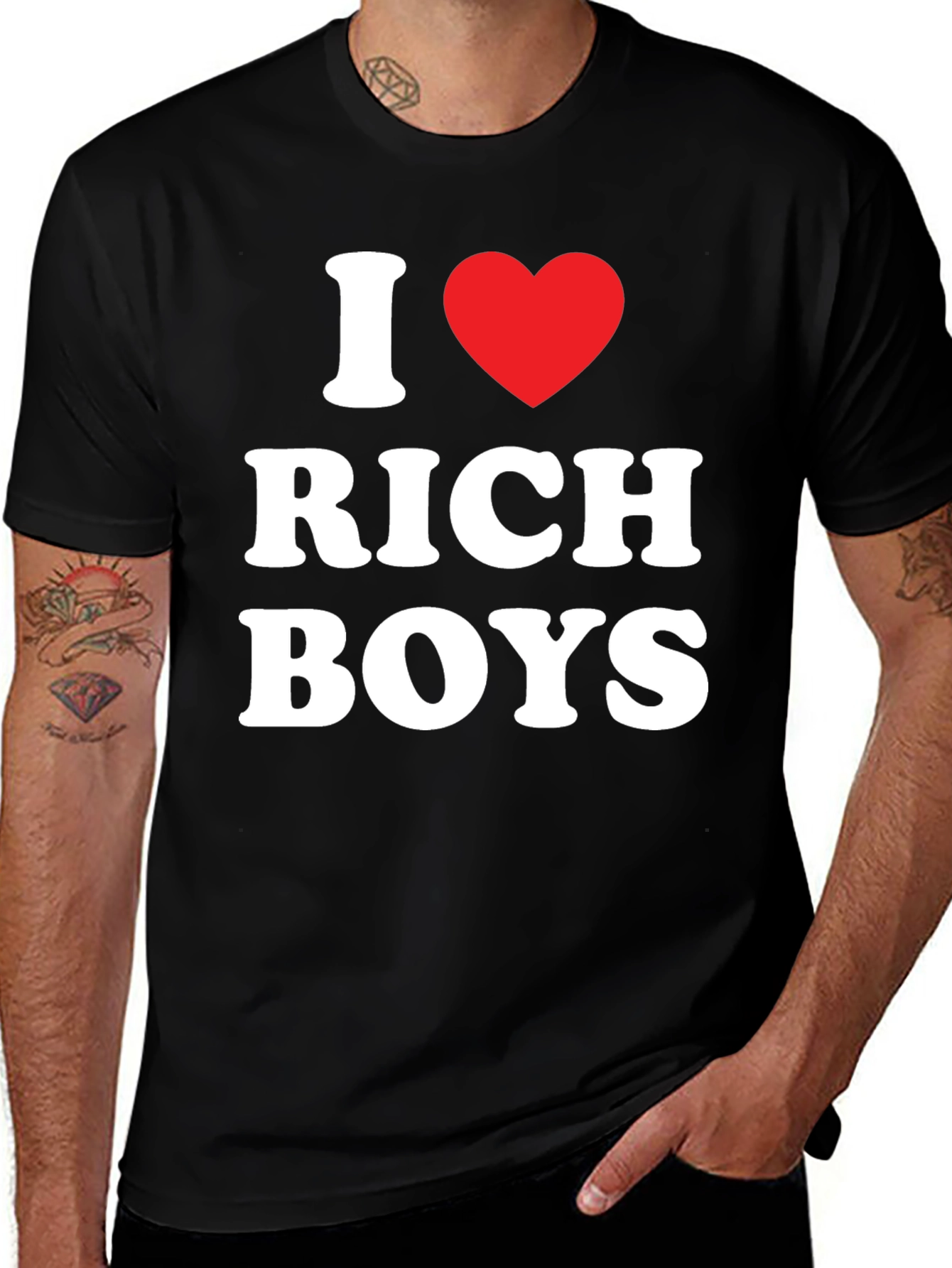 I Heart Rich Boys Tee - Mens Black T-Shirt