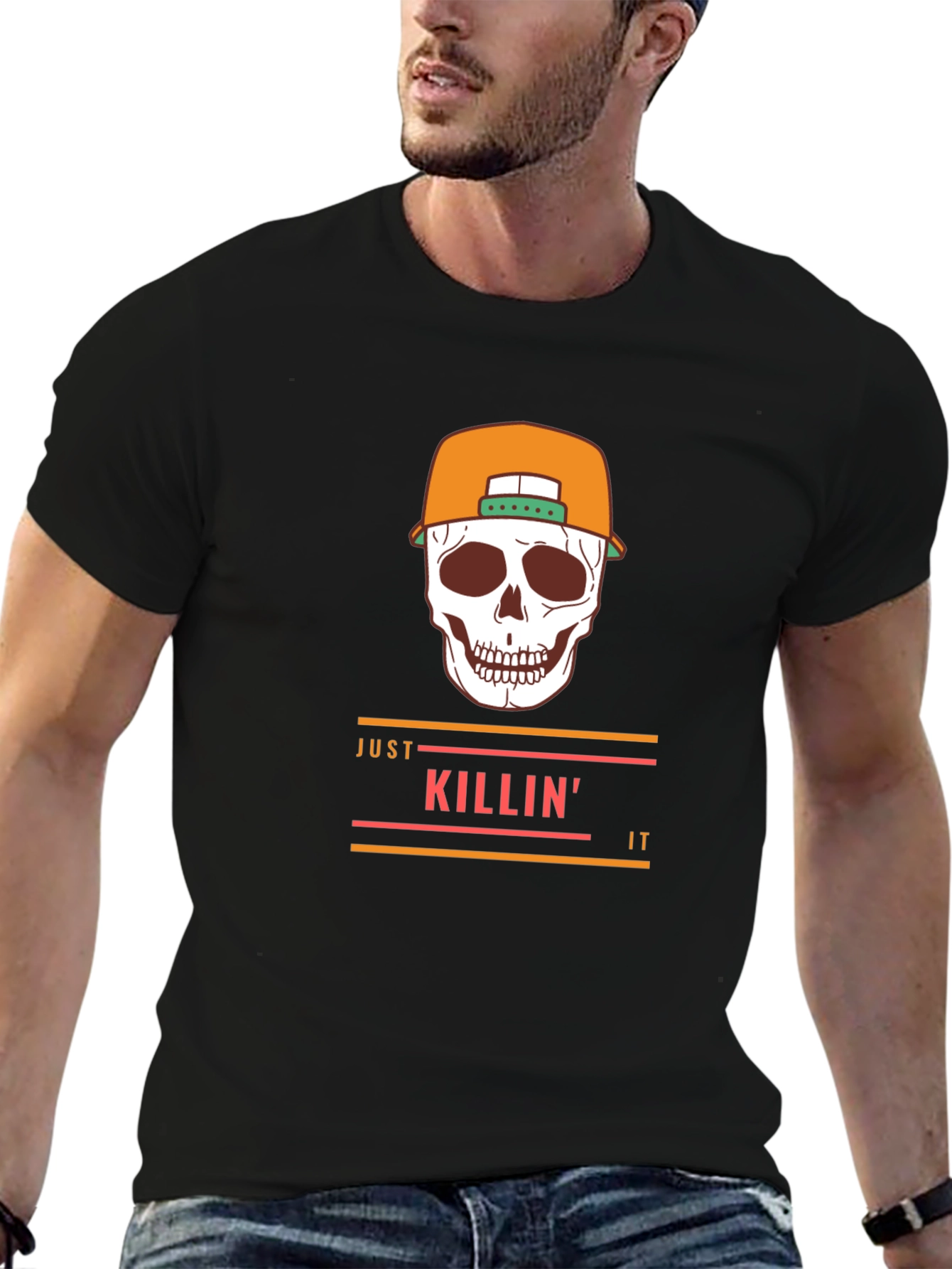 Just Killin It Skull Graphic Tee - Stylish T-Shirt
