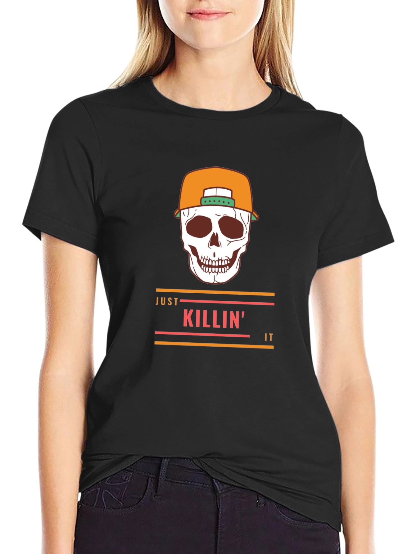 Just Killin It Skull Graphic Tee - Stylish T-Shirt