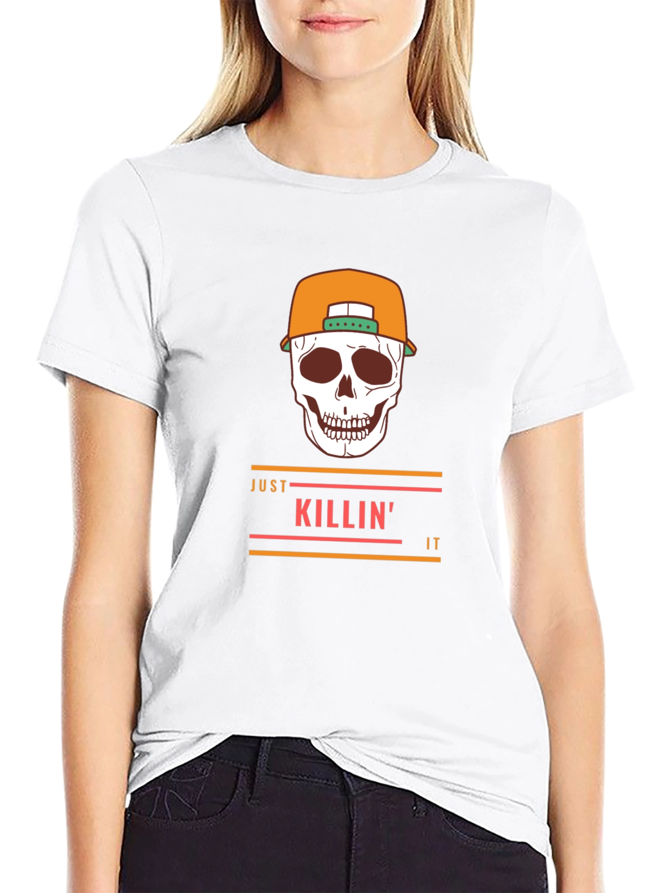 Just Killin It Skull Graphic Tee - Stylish T-Shirt