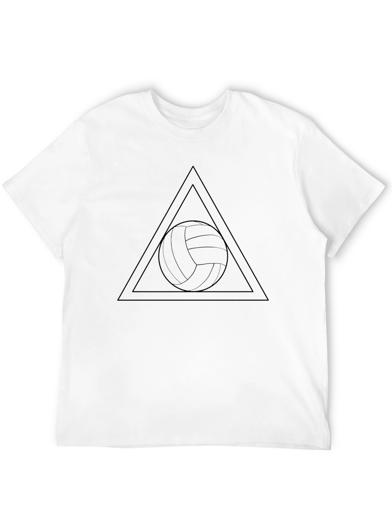 Volleyball Triangle Graphic Tee - Black Cotton Blend