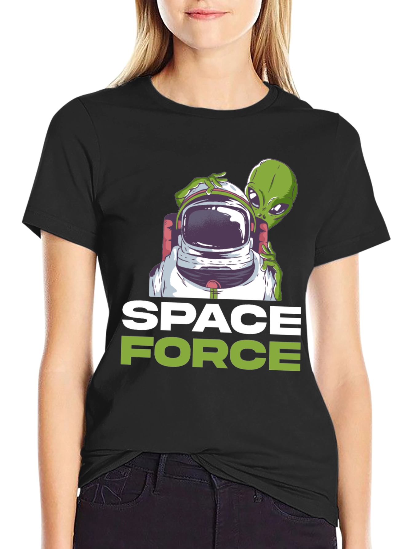 Space Force Alien Astronaut Graphic T-Shirt
