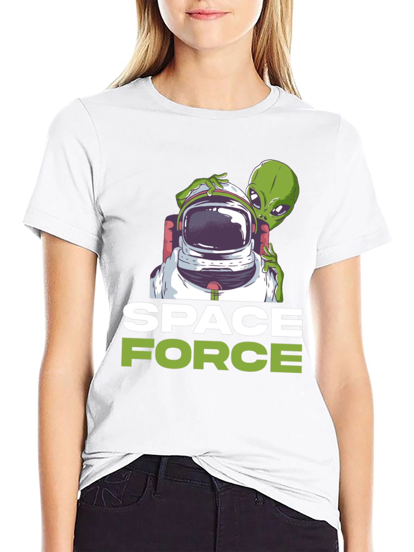 Space Force Alien Astronaut Graphic T-Shirt