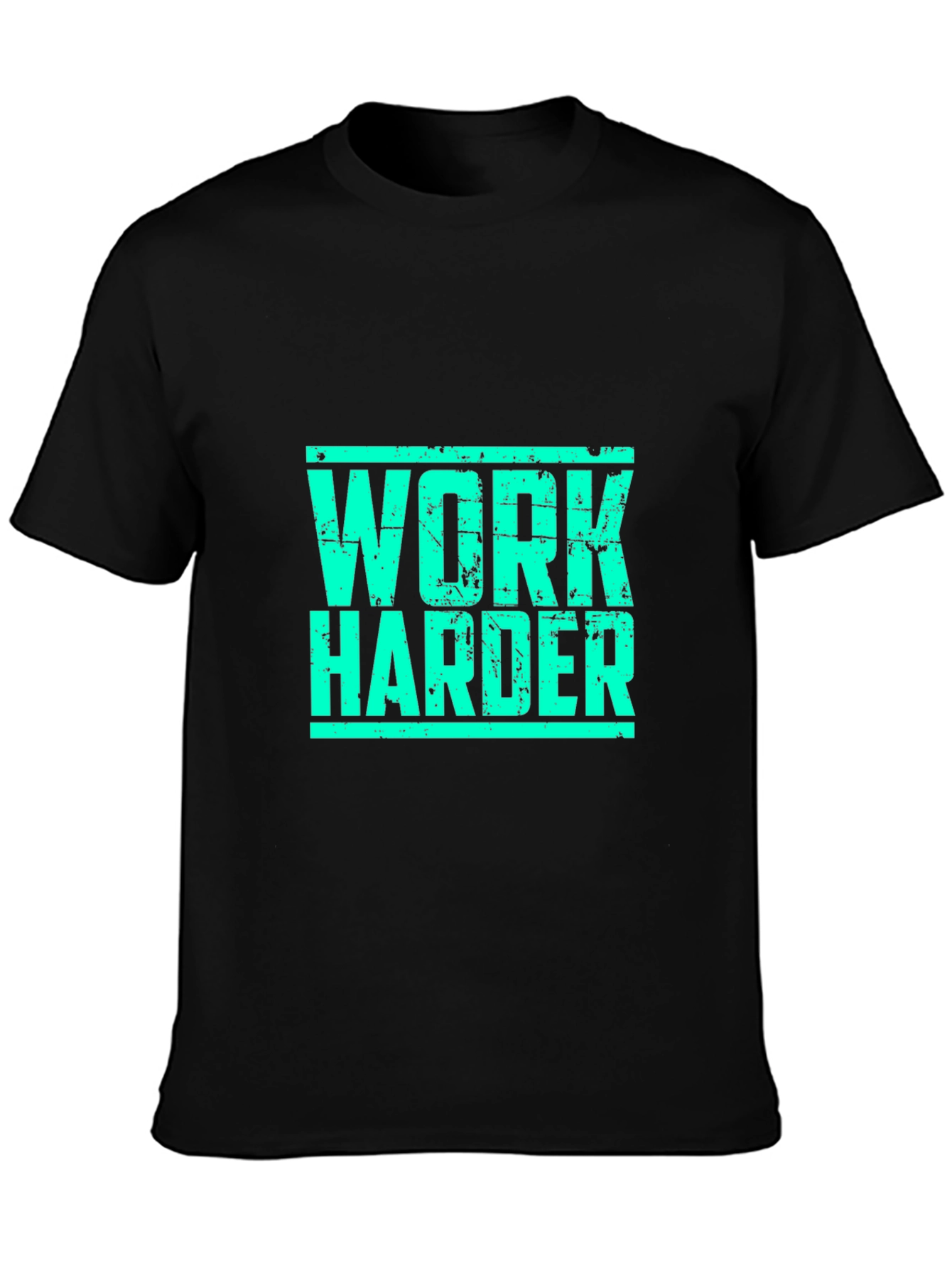 Work Harder Black Graphic T-Shirt