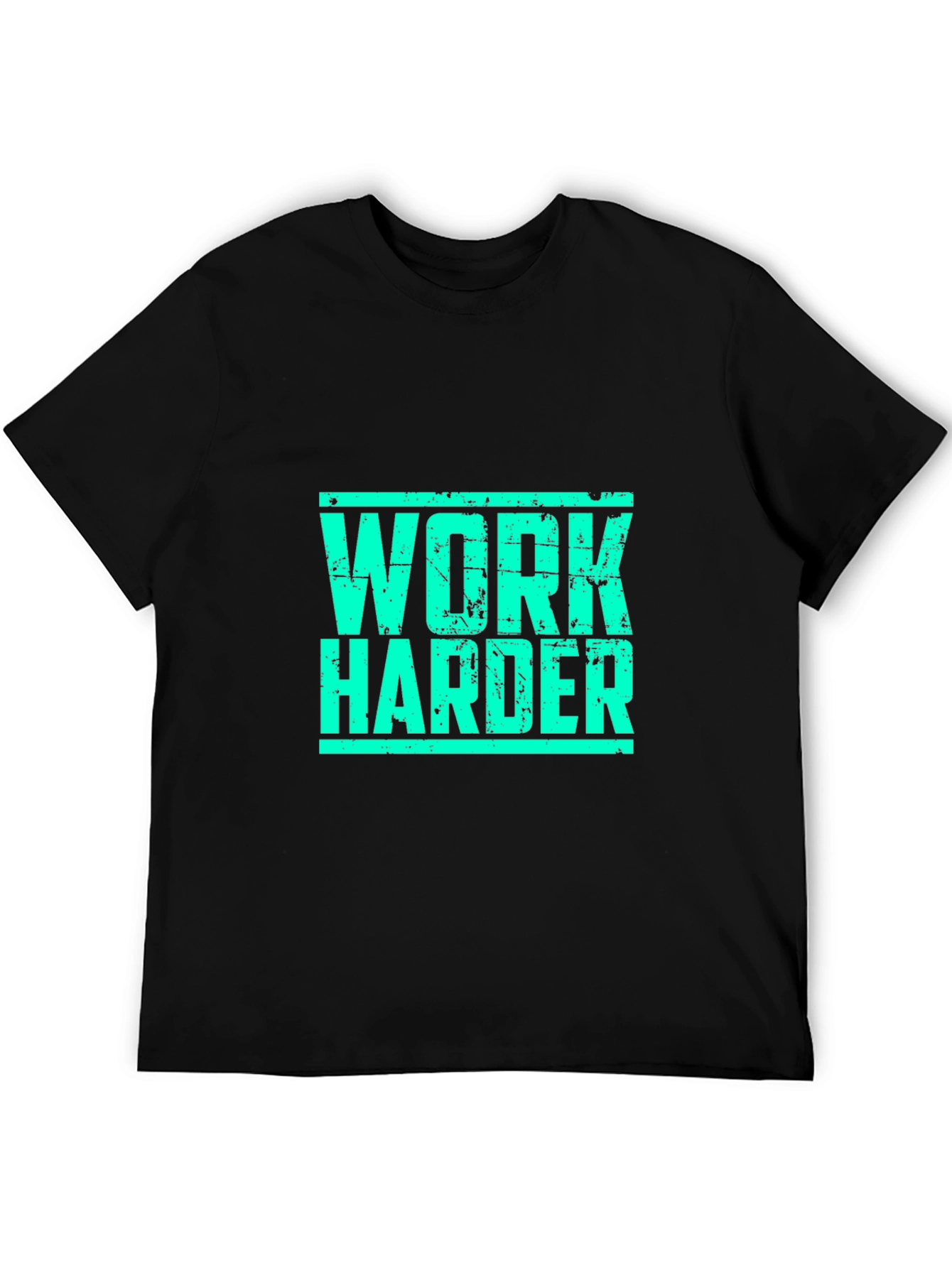 Work Harder Black Graphic T-Shirt