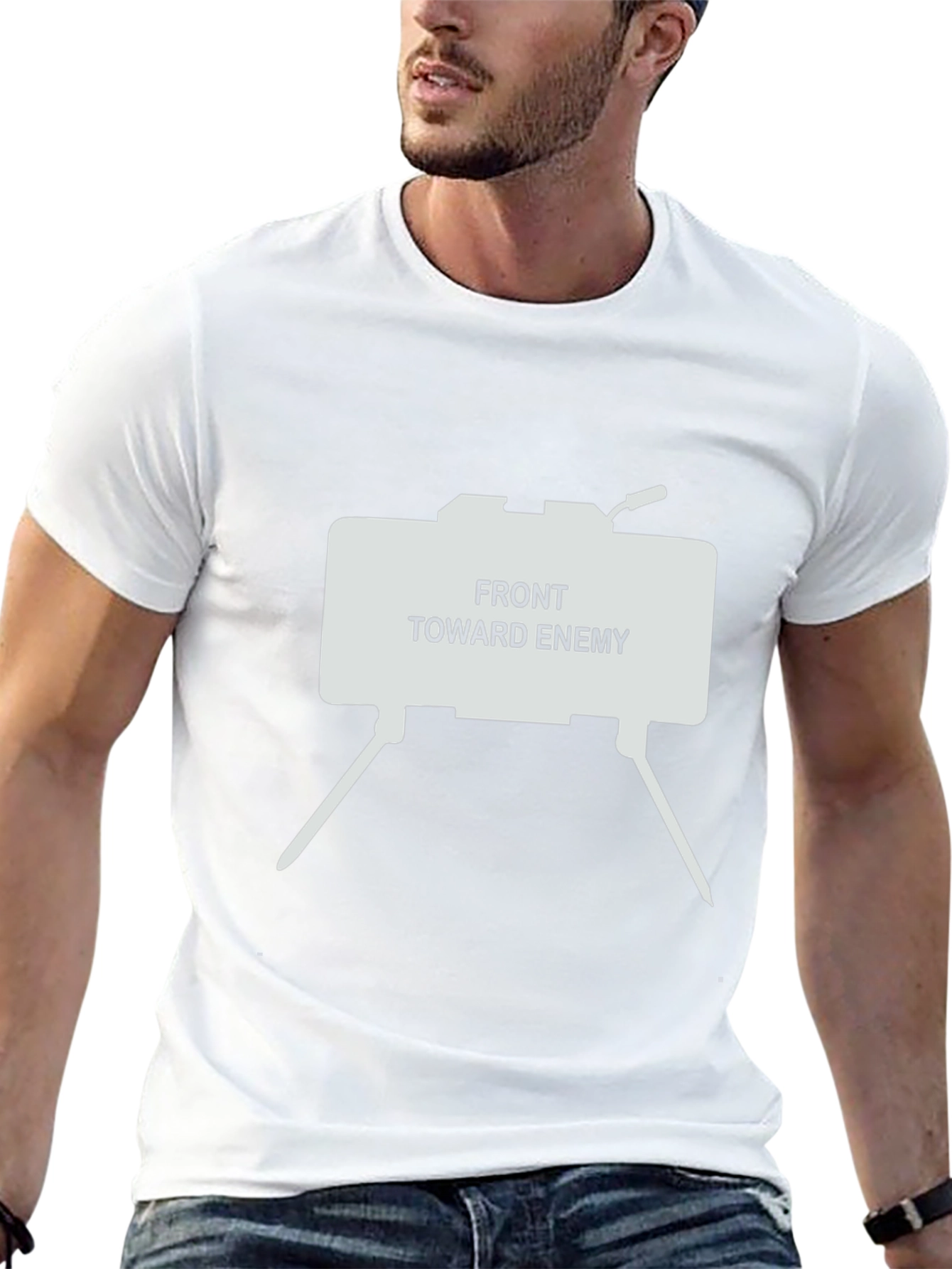 Front Toward Enemy Graphic Tee - Black Cotton T-Shirt