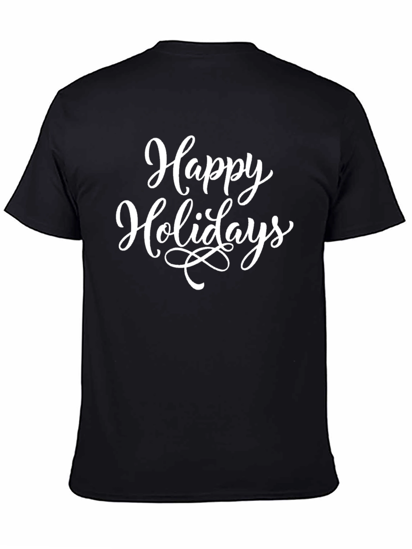 Happy Holidays Graphic Tee Shirt Black