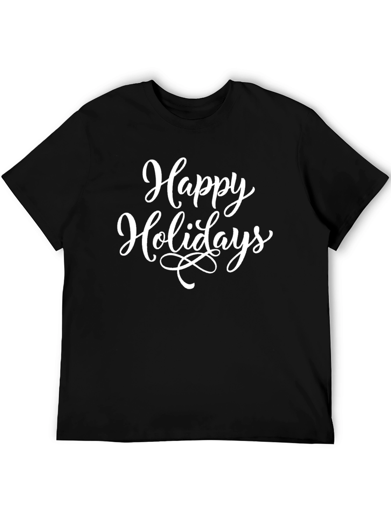 Happy Holidays Graphic Tee Shirt Black