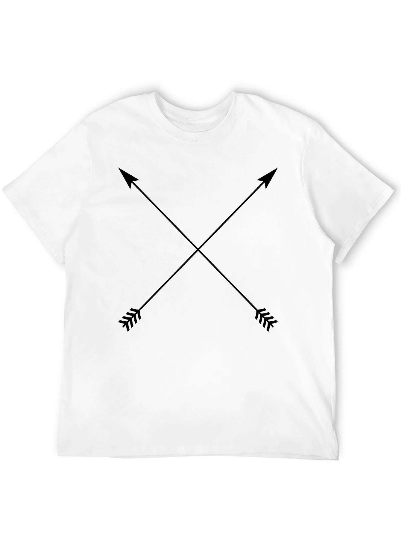 Crossed Arrows Graphic Tee - Casual Black T-Shirt