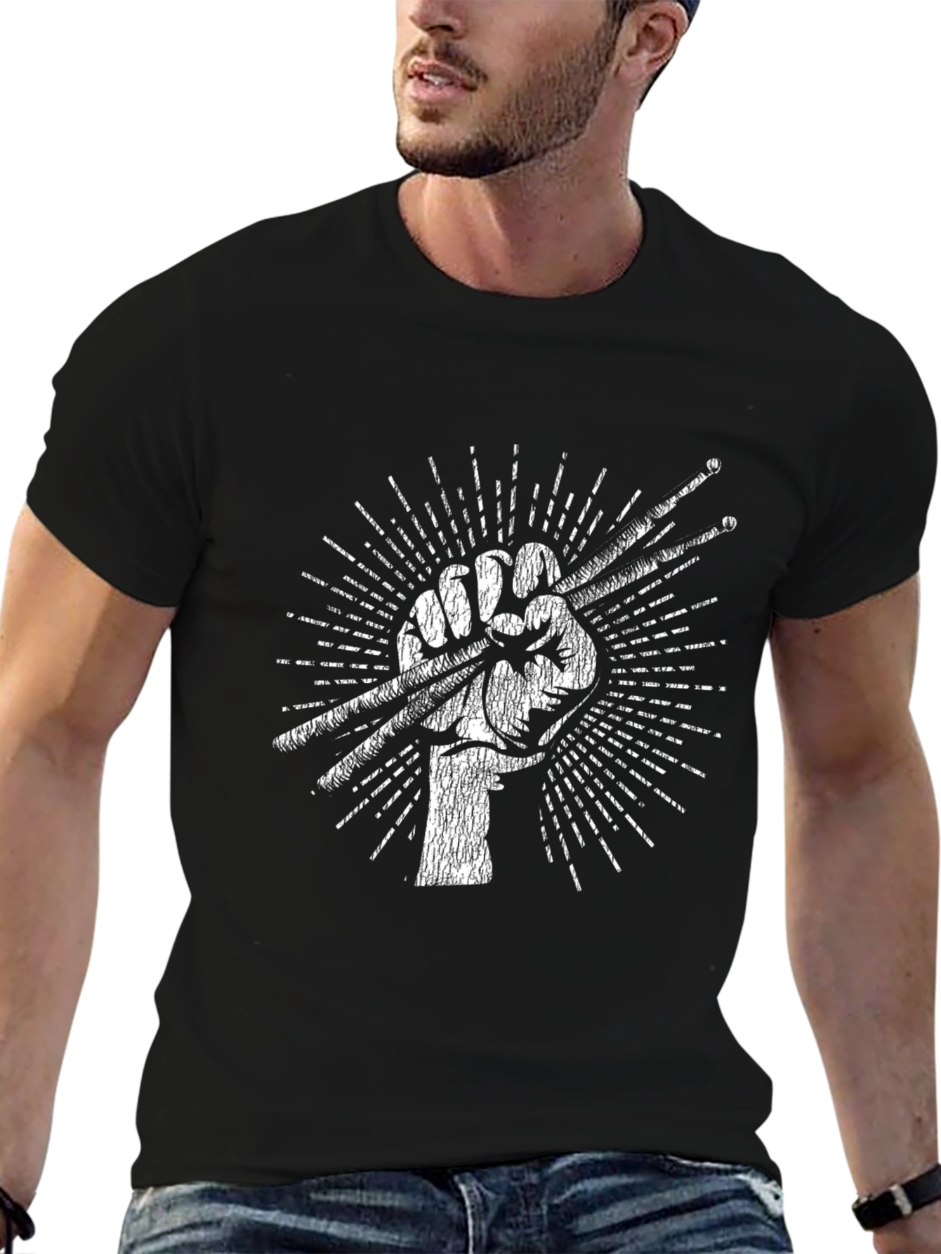 Drummer Fist Graphic T-Shirt - Music Lover Tee