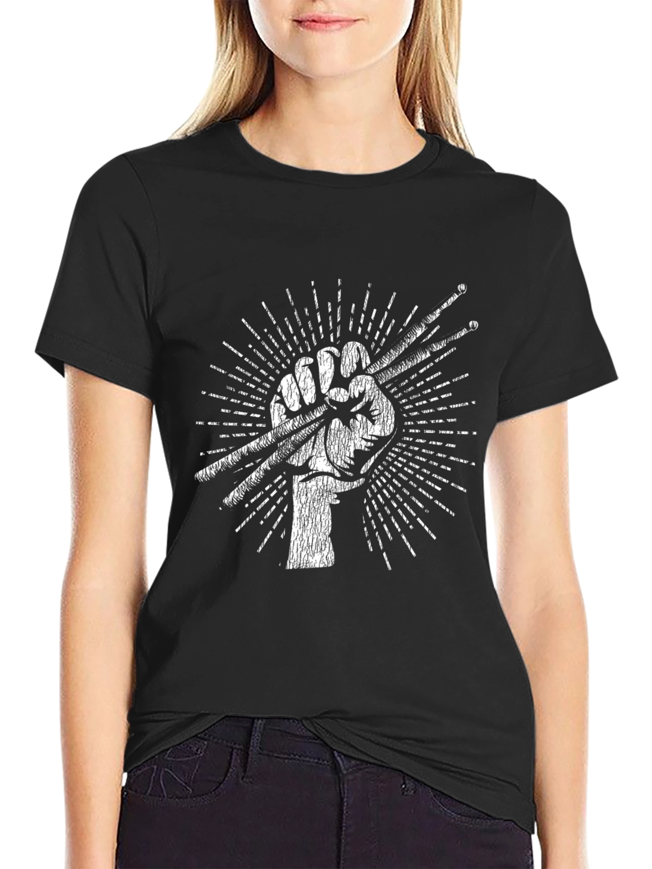 Drummer Fist Graphic T-Shirt - Music Lover Tee