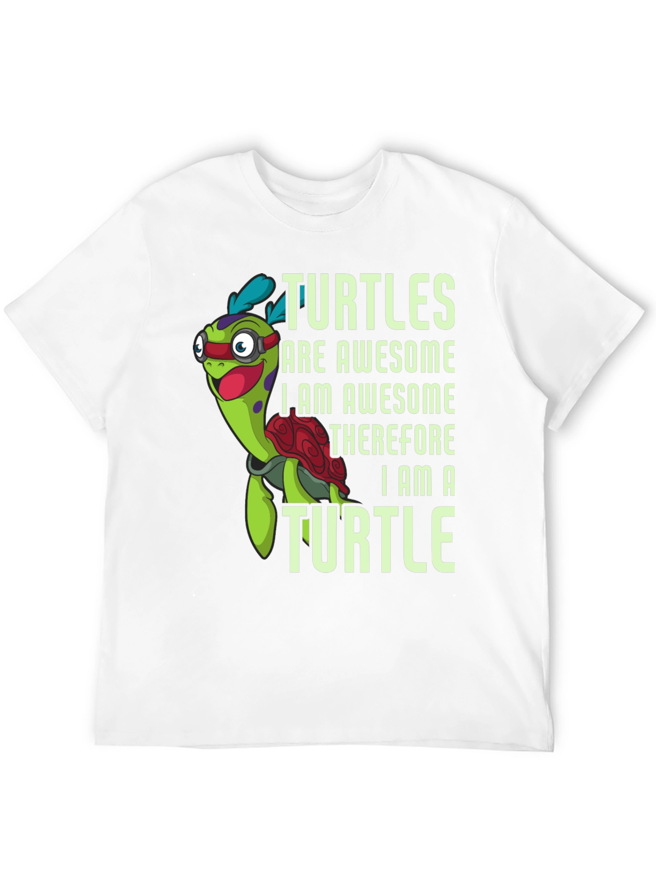 Awesome Turtle Graphic Tee - Mens Black T-Shirt
