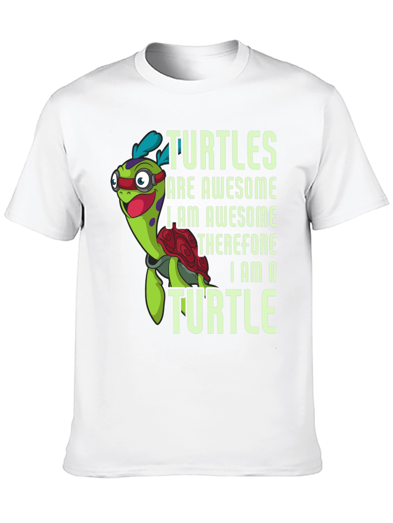 Awesome Turtle Graphic Tee - Mens Black T-Shirt