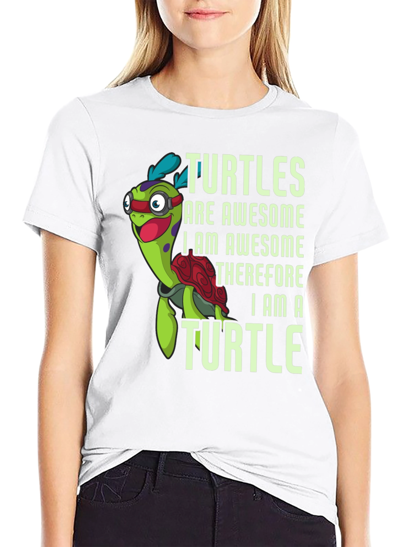 Awesome Turtle Graphic Tee - Mens Black T-Shirt