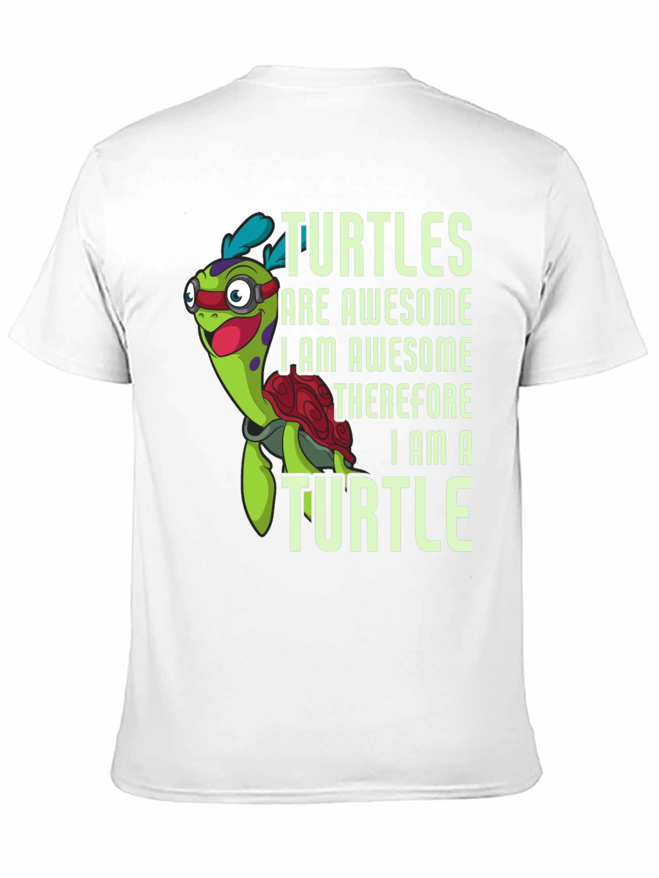 Awesome Turtle Graphic Tee - Mens Black T-Shirt