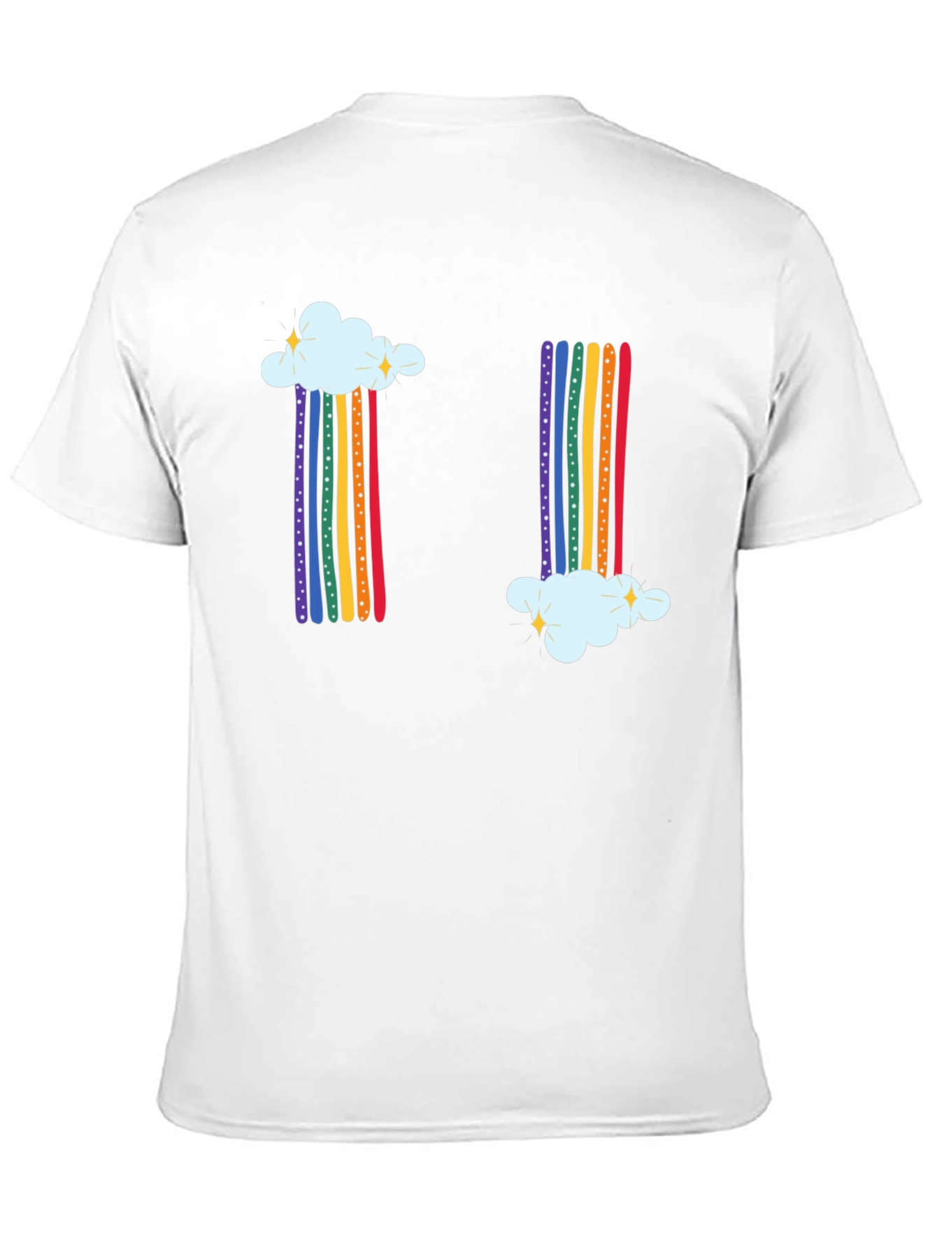 Rainbow Cloud Graphic Tee - Whimsical Black T-Shirt