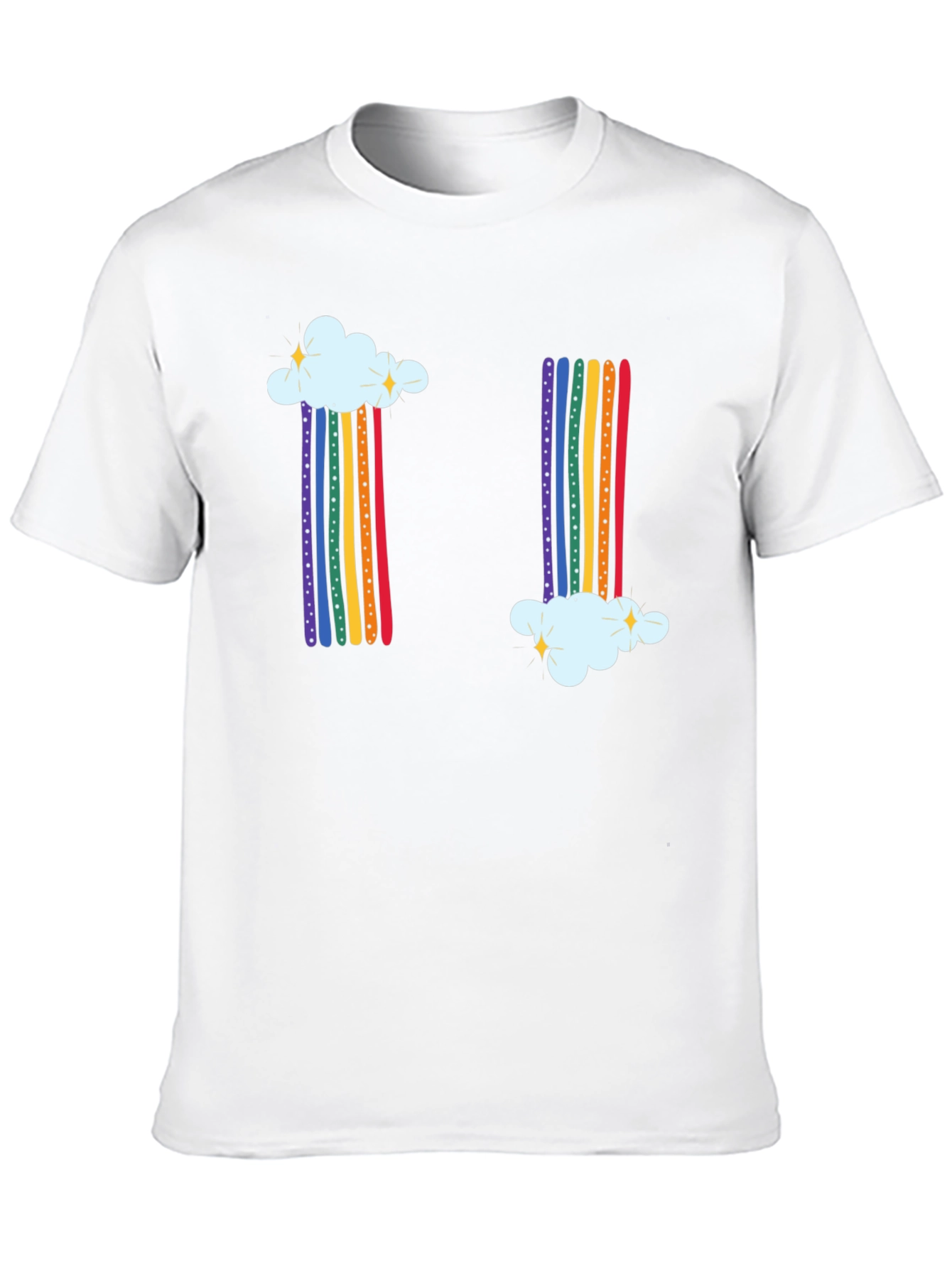 Rainbow Cloud Graphic Tee - Whimsical Black T-Shirt