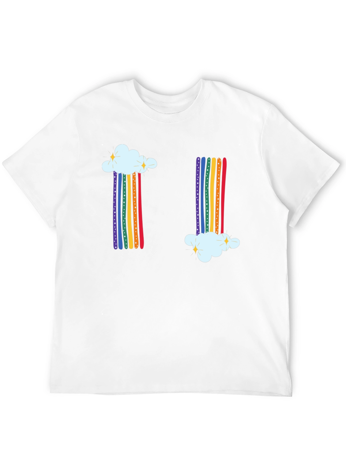 Rainbow Cloud Graphic Tee - Whimsical Black T-Shirt