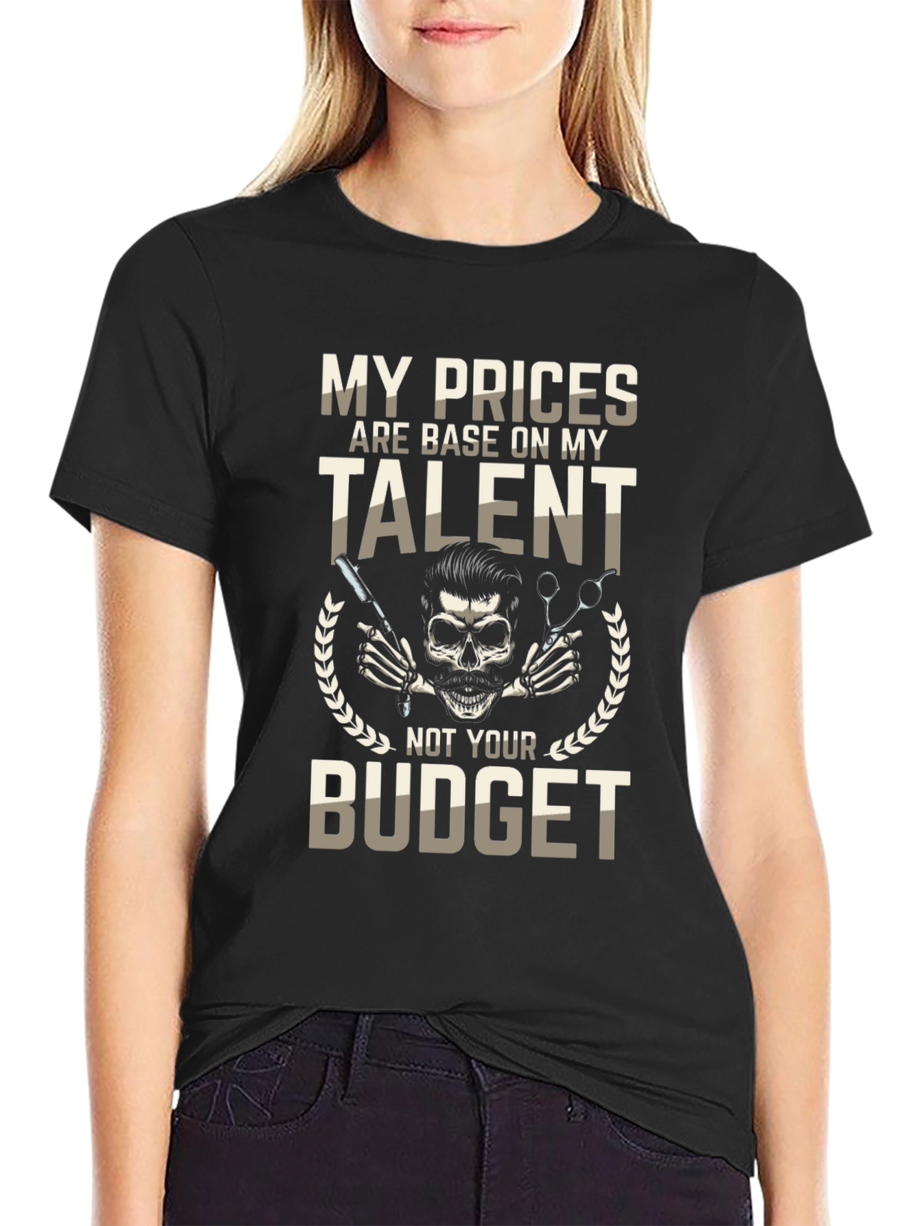 Barber Talent Graphic Tee - Hairdresser Skull T-Shirt