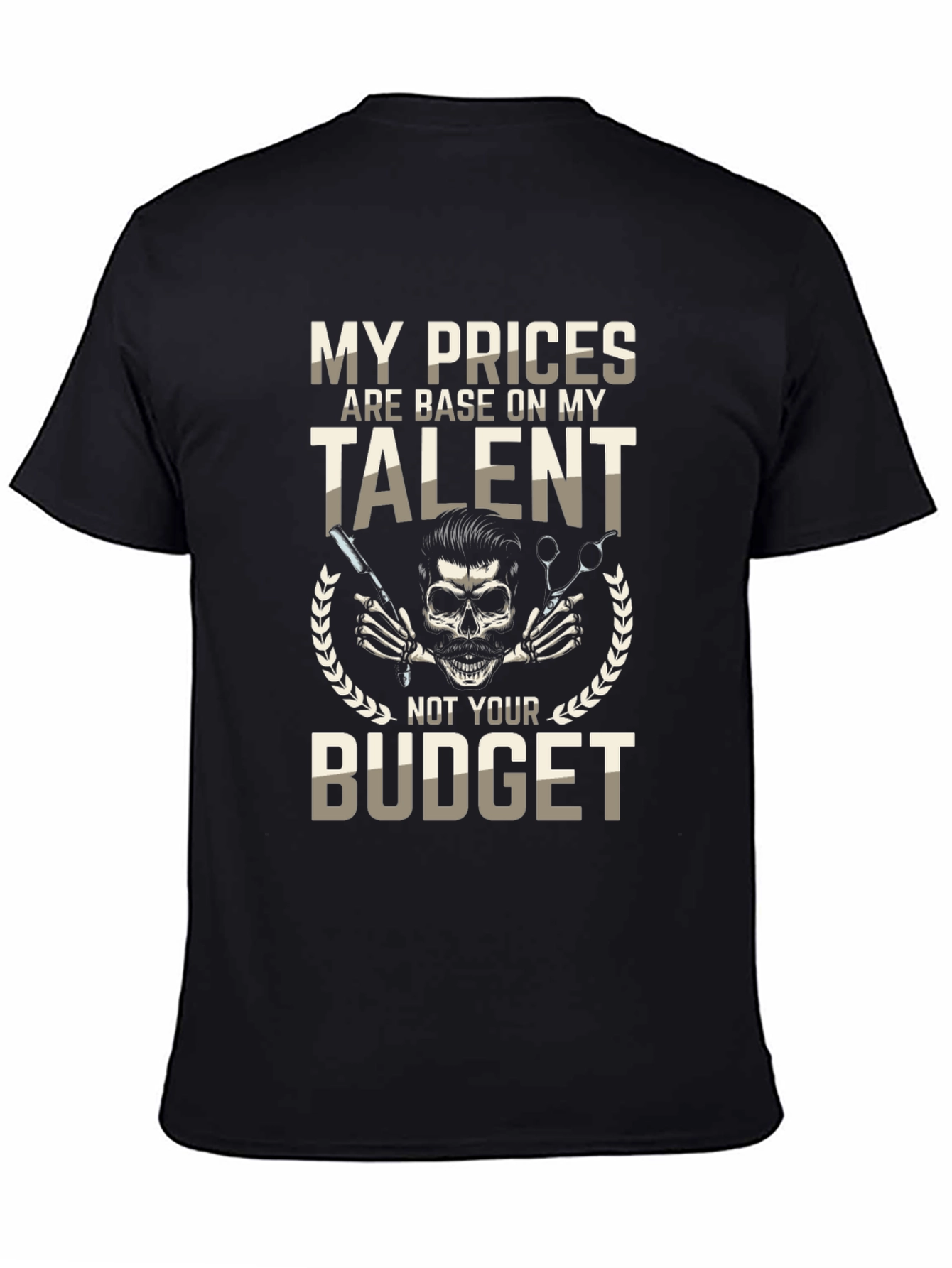 Barber Talent Graphic Tee - Hairdresser Skull T-Shirt