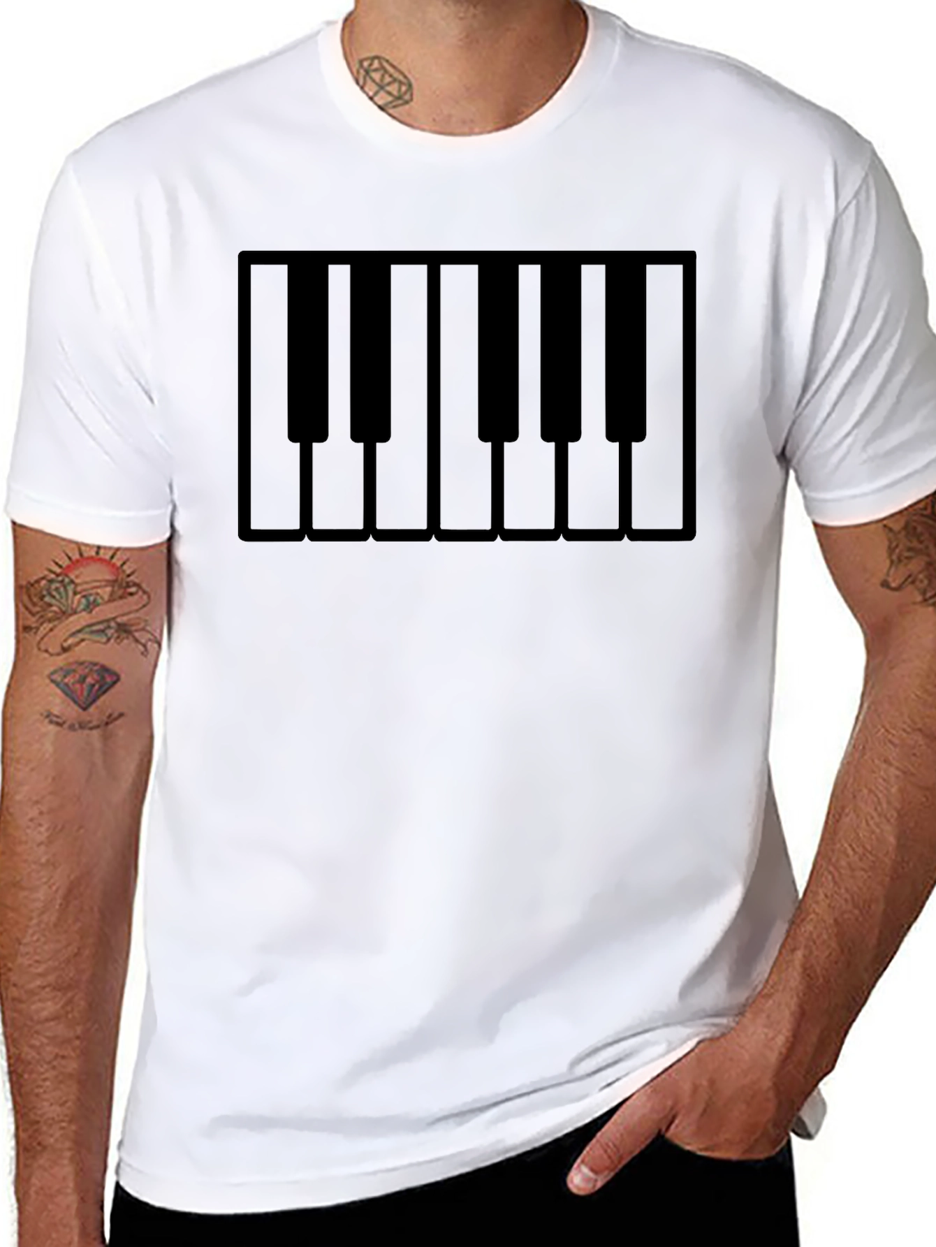 Piano Keys Graphic Print Mens T-Shirt
