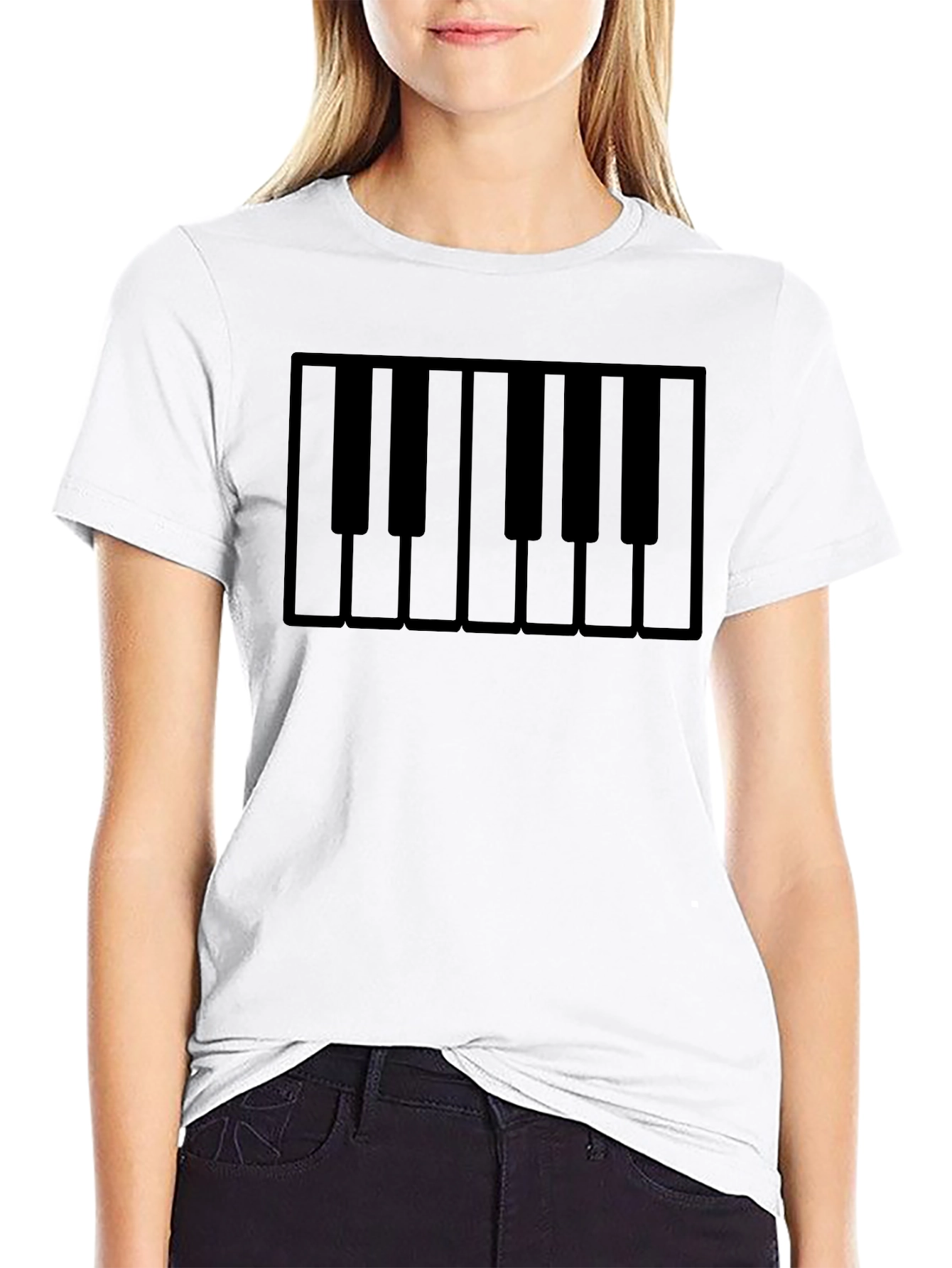 Piano Keys Graphic Print Mens T-Shirt