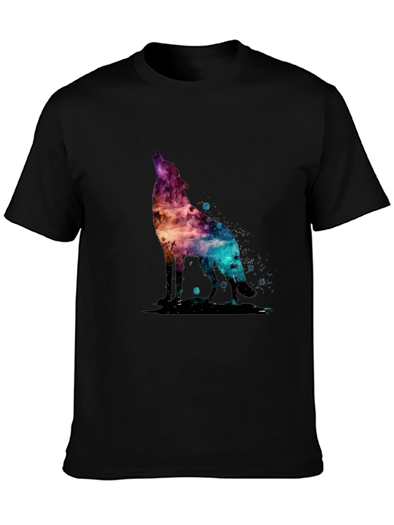 Galaxy Wolf Graphic T-Shirt - Stylish Mens Tee