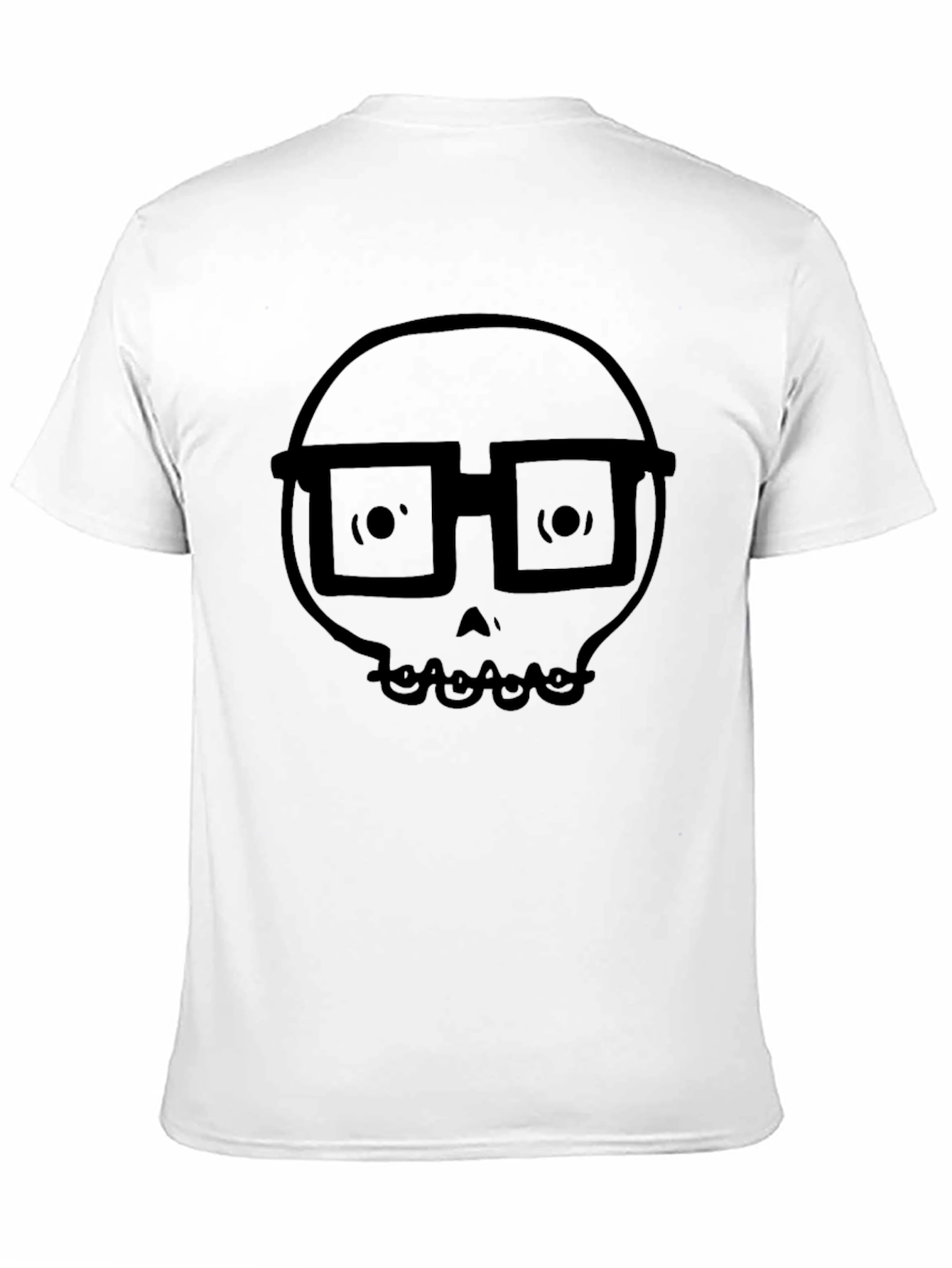 Skull with Glasses Graphic Tee - Mens Black T-Shirt
