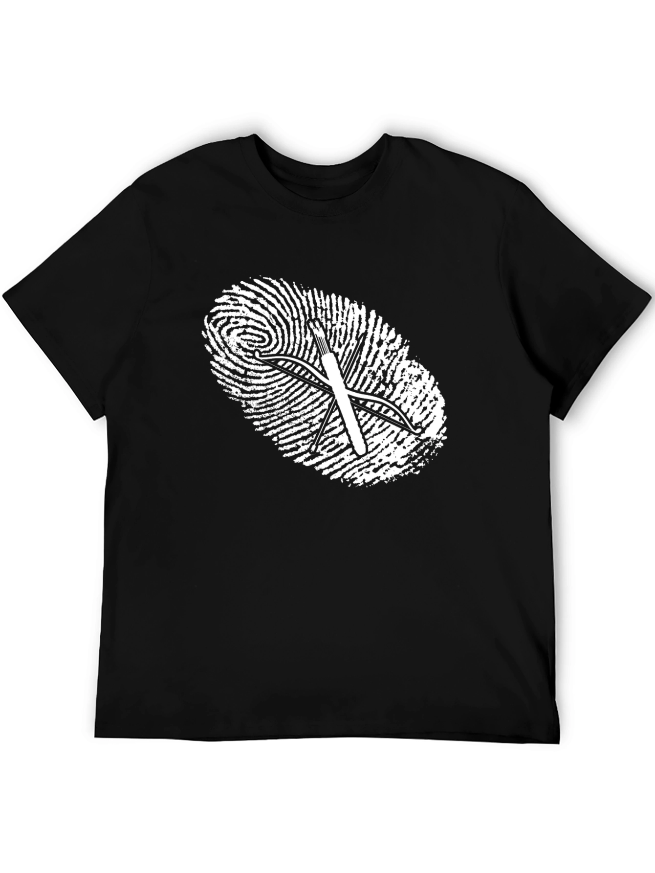 Archery Fingerprint Graphic Tee - Black Cotton Shirt