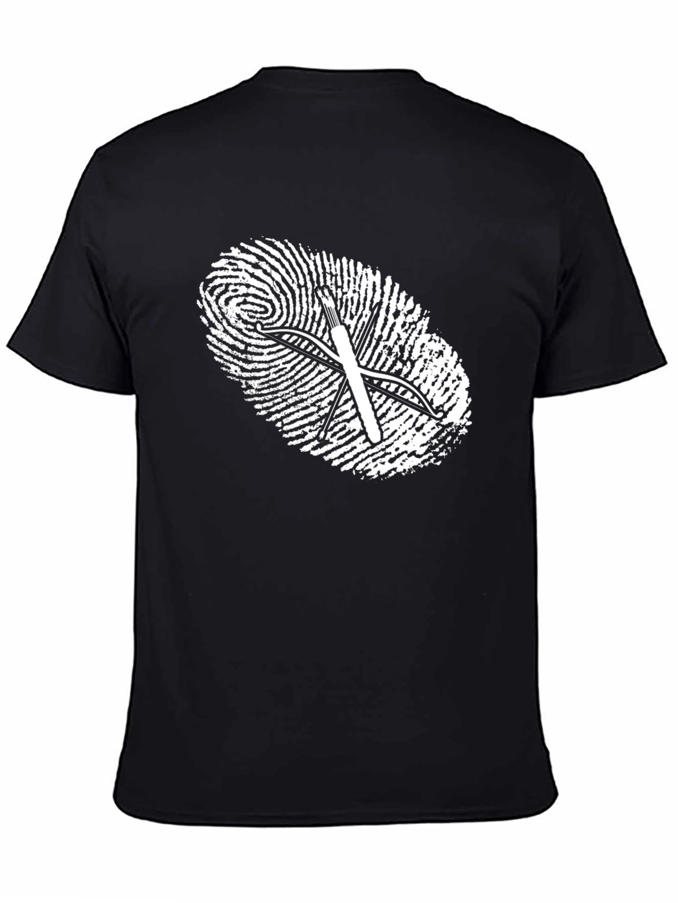 Archery Fingerprint Graphic Tee - Black Cotton Shirt