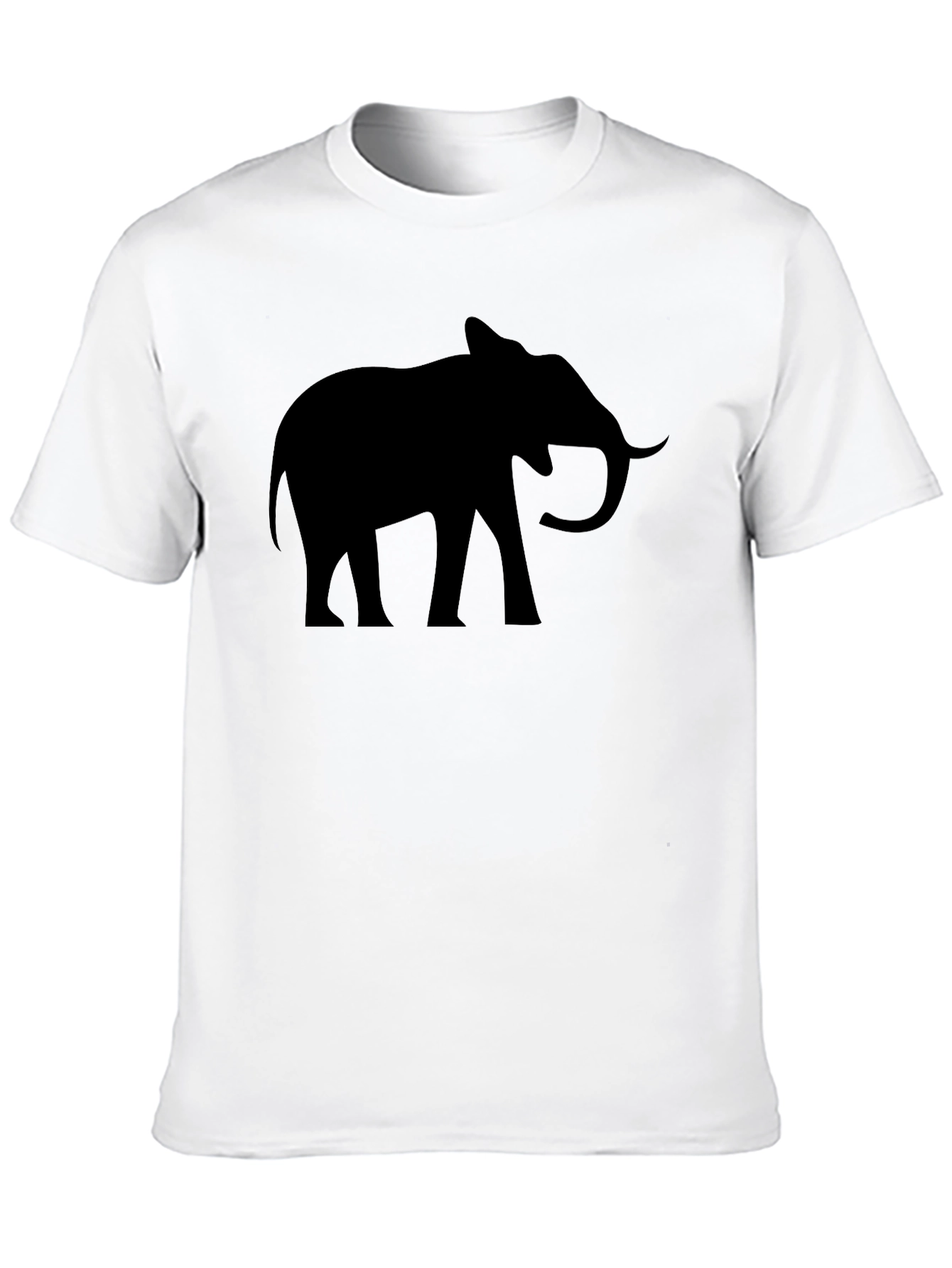 Elephant Silhouette Graphic Tee - Black