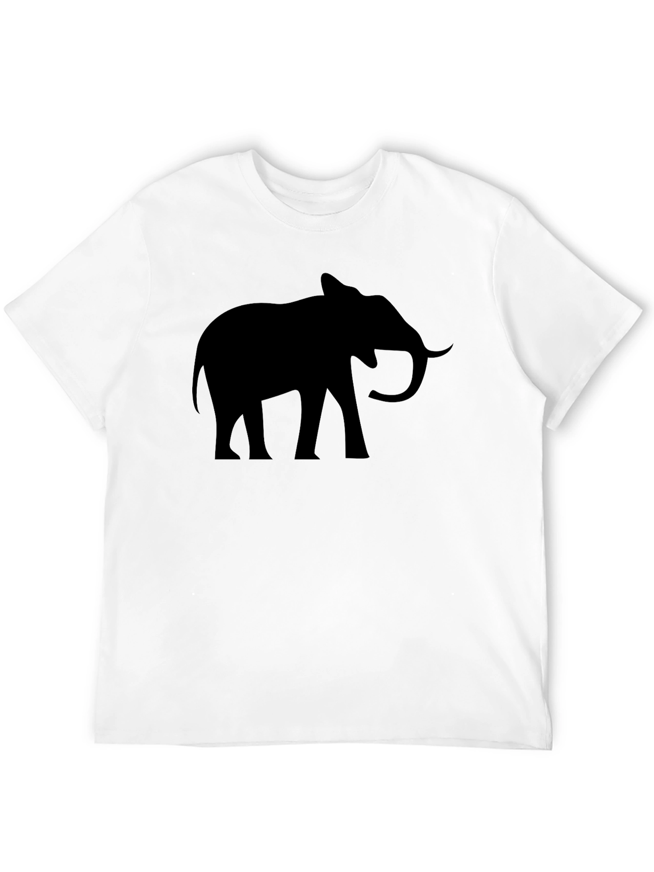 Elephant Silhouette Graphic Tee - Black